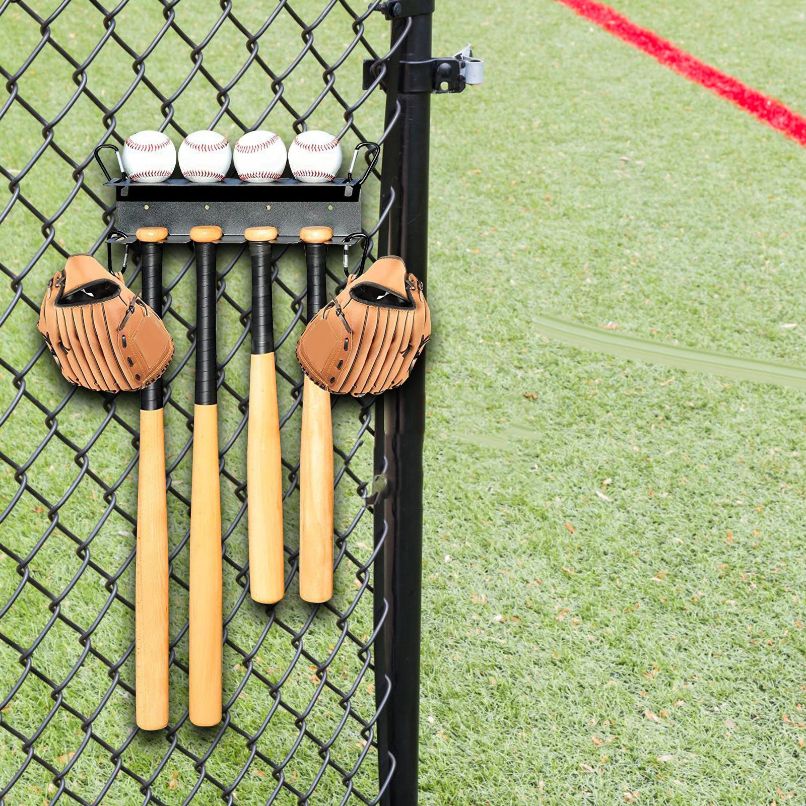 Baseball Shelf Ball Rack, Wall Mount, Hold 4 Bats 4 Balls, Hanging Display