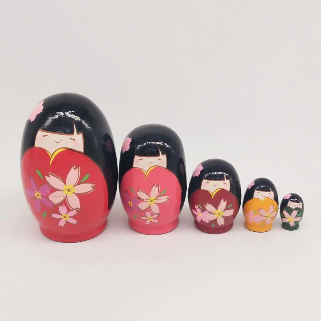 5 Wooden Layers  Colorful Handmade Cute Nesting Toys Hand Painted