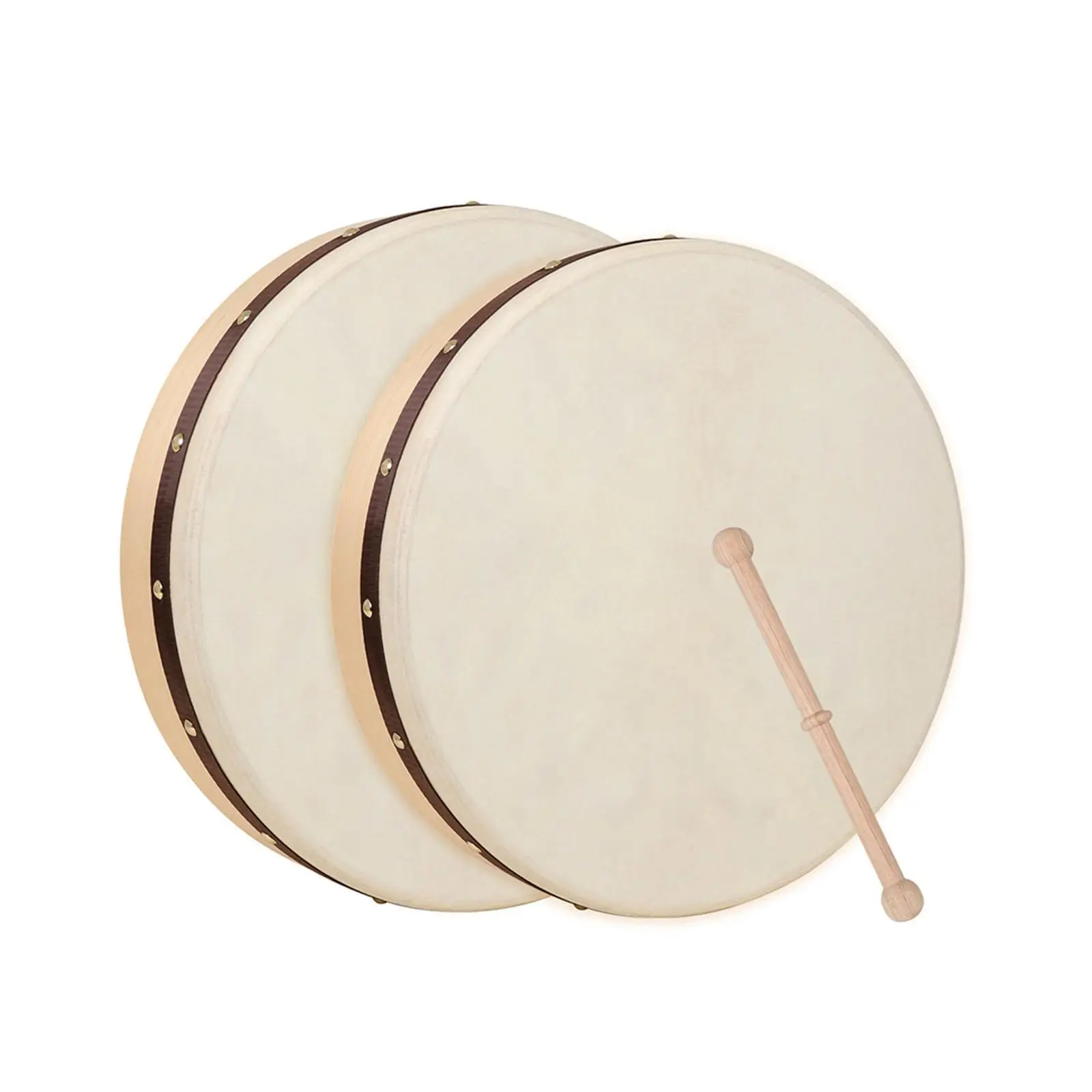 Wooden Hand Drum Tambourine Kids Percussion Toy Wood Frame Drum for Children Music Game Convenient to Carry Around