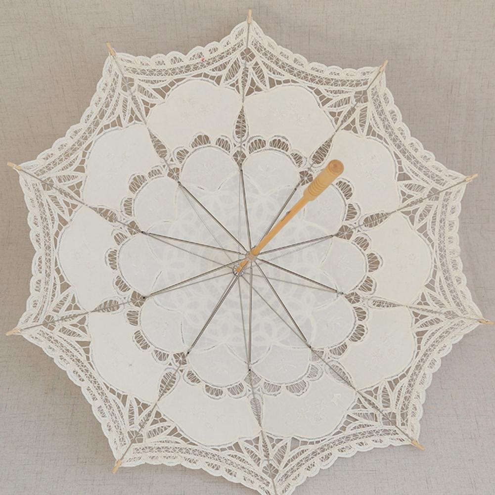 68cm Bordado Lace Parasol Umbrella Decoração De