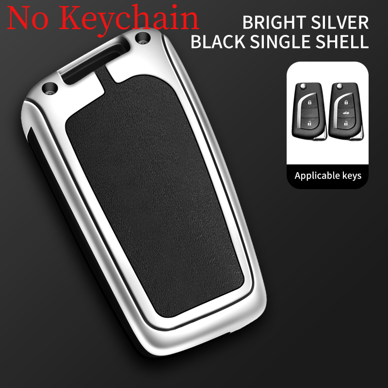Custodia per chiave auto in pelle metallica Shell per Toyota Auris Corolla Avensis Verso Yaris Aygo Scion TC IM Camry RAV4 Hilux Fortuner - S4a2281b60b754d70914c8dd7c08b8cb2y