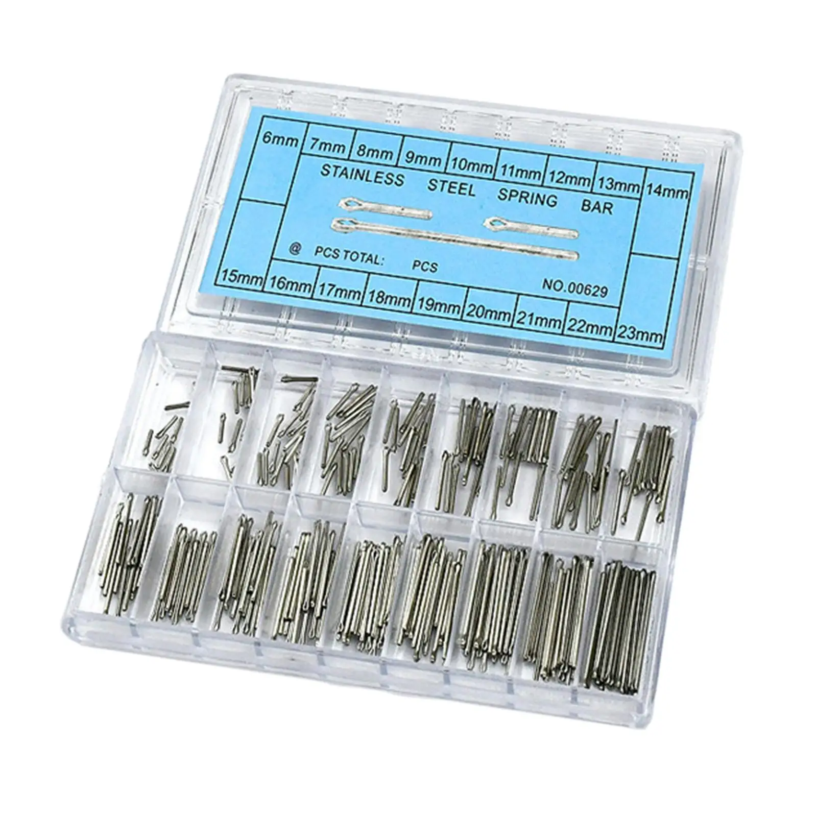 360x Metal Watch Band Link Pins 6-23mm Connect Bar Pin Strap Link Pins Repair Kit Organized in A Box Replacement Straight Pin