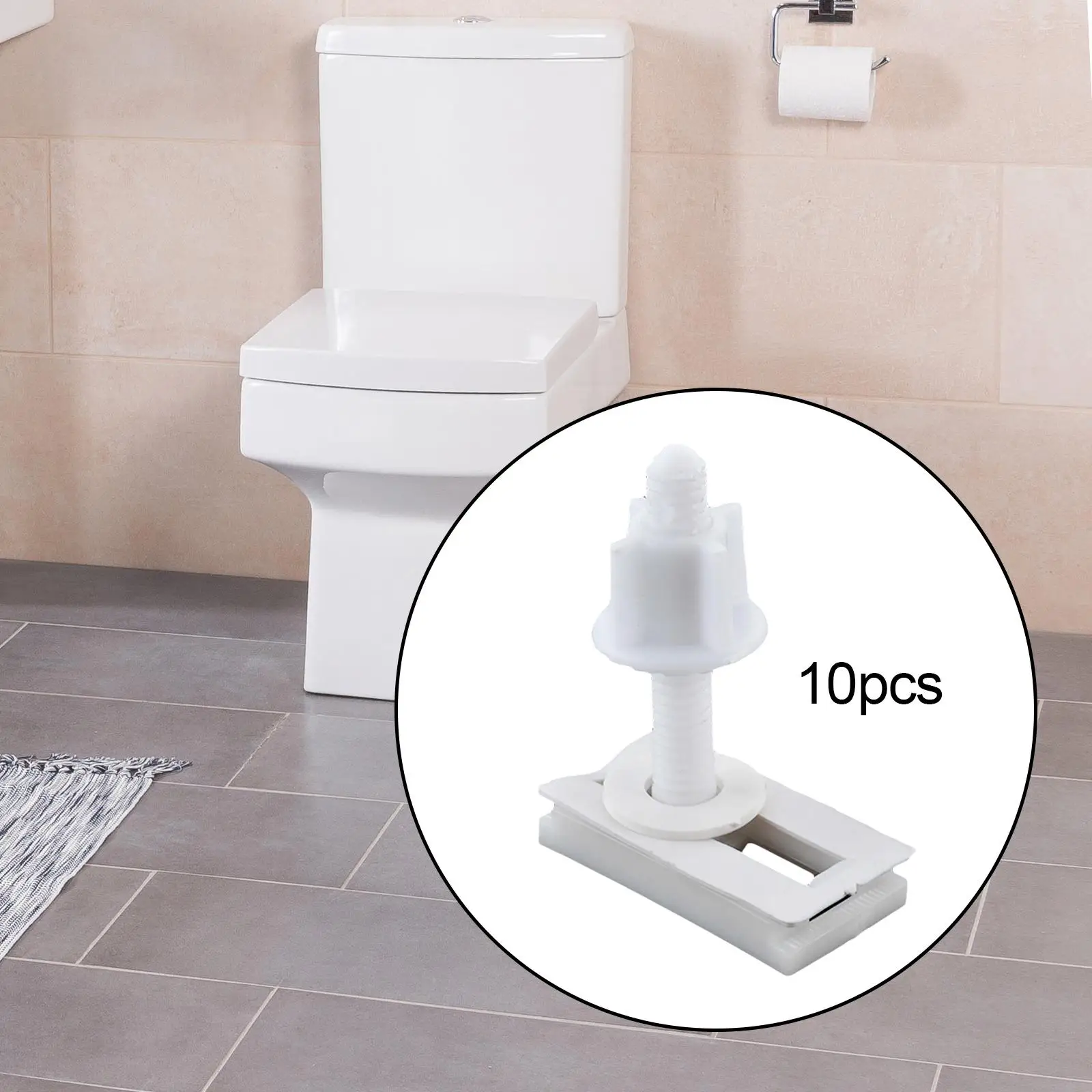 Toilet Seat Hinge Bolt Lightweight Toilet Seat Accessories 10Pcs Practical for Household Office Hotels Bathrooms Public Places