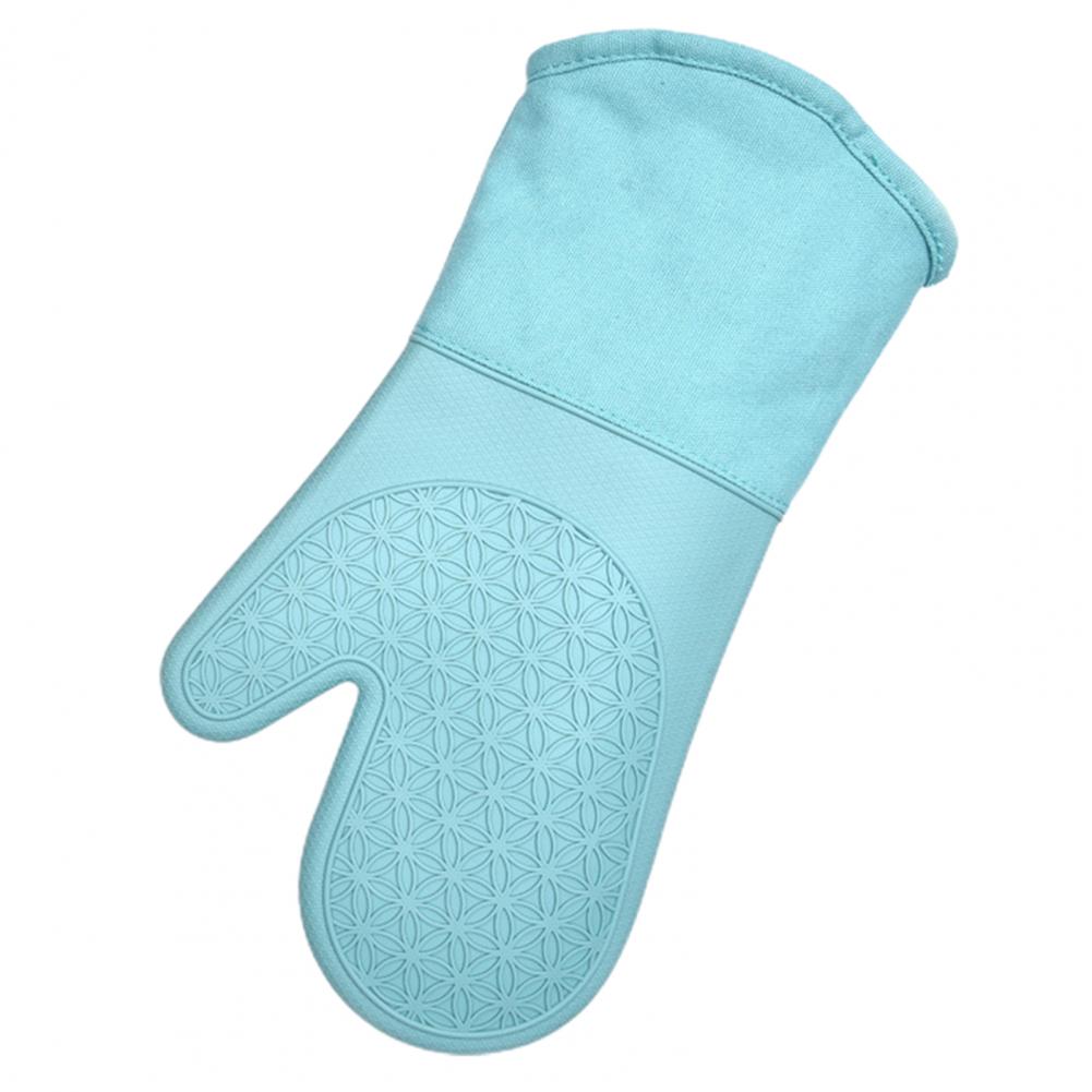 Durable Oven Mitt Silicone Soft Cotton Lining Oven Glove Anti-Scalding Anti-Slip Heat Resistant Microwave Glove Kitchen Supplies