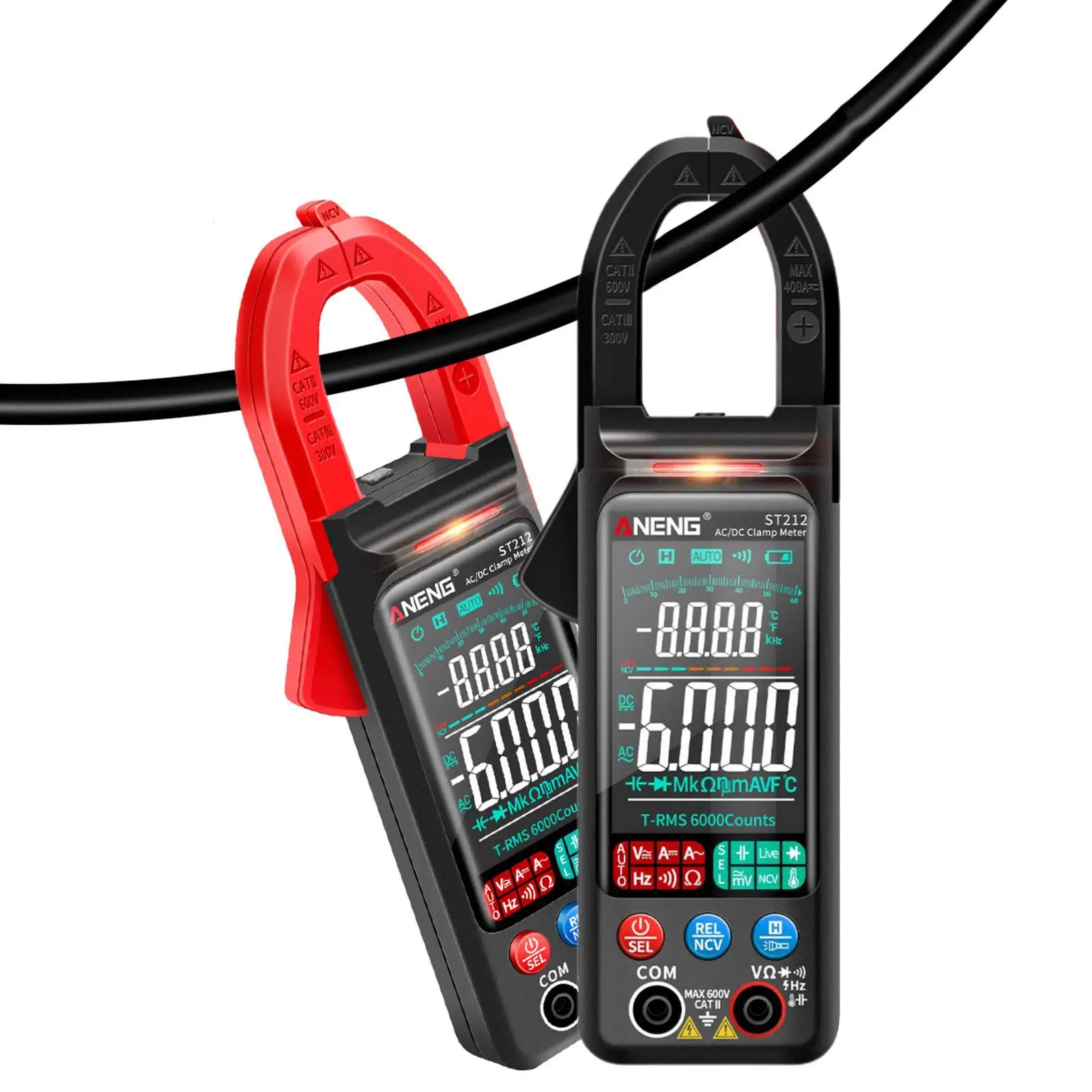 Digital Clamp Meter DC/ Current 6000 Counts Multimeter Voltage Tester Capitance Resistance s Test
