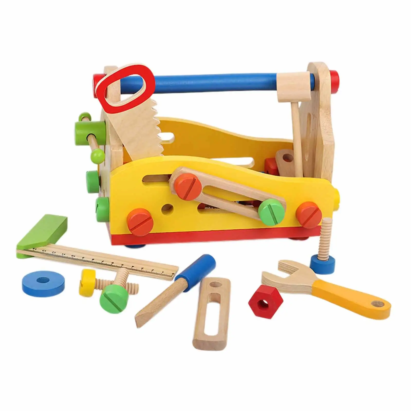 Montessori Wooden Tool Toy Educational Learning Toy Screw Disassembly Toys Play Tool for Children Toddler Kids