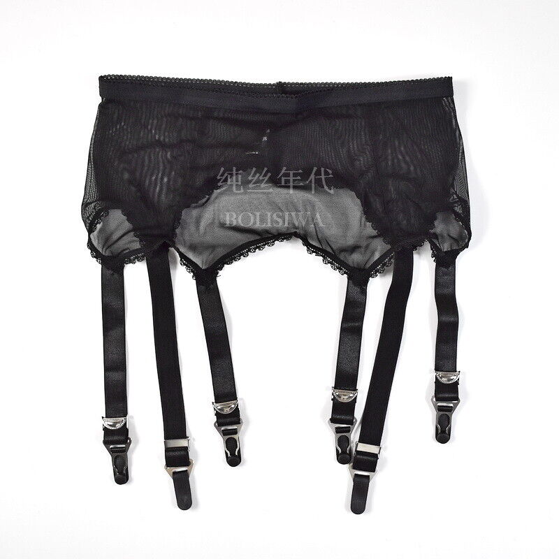 Description Picture 4 of itemSexy sheer Mesh retro high-waist metal Garter Belt 6 Straps VTG Suspender(s-XXXL）plus size queen size