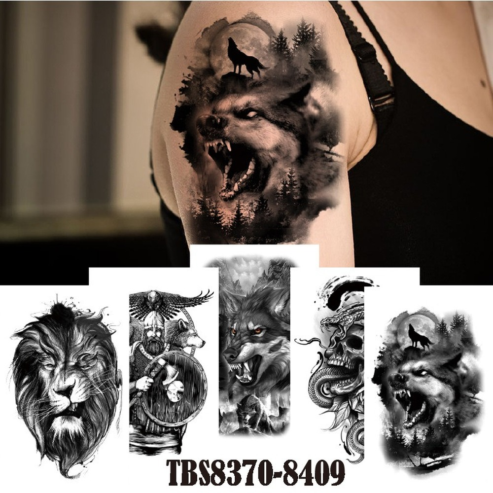 Best of Waterproof Temporary Tattoo Sticker Animal Tatoo Sticker Wolf Head Lion Skull Head Male Domineering Water Transfer Tatto Sticker Reviews & Tips