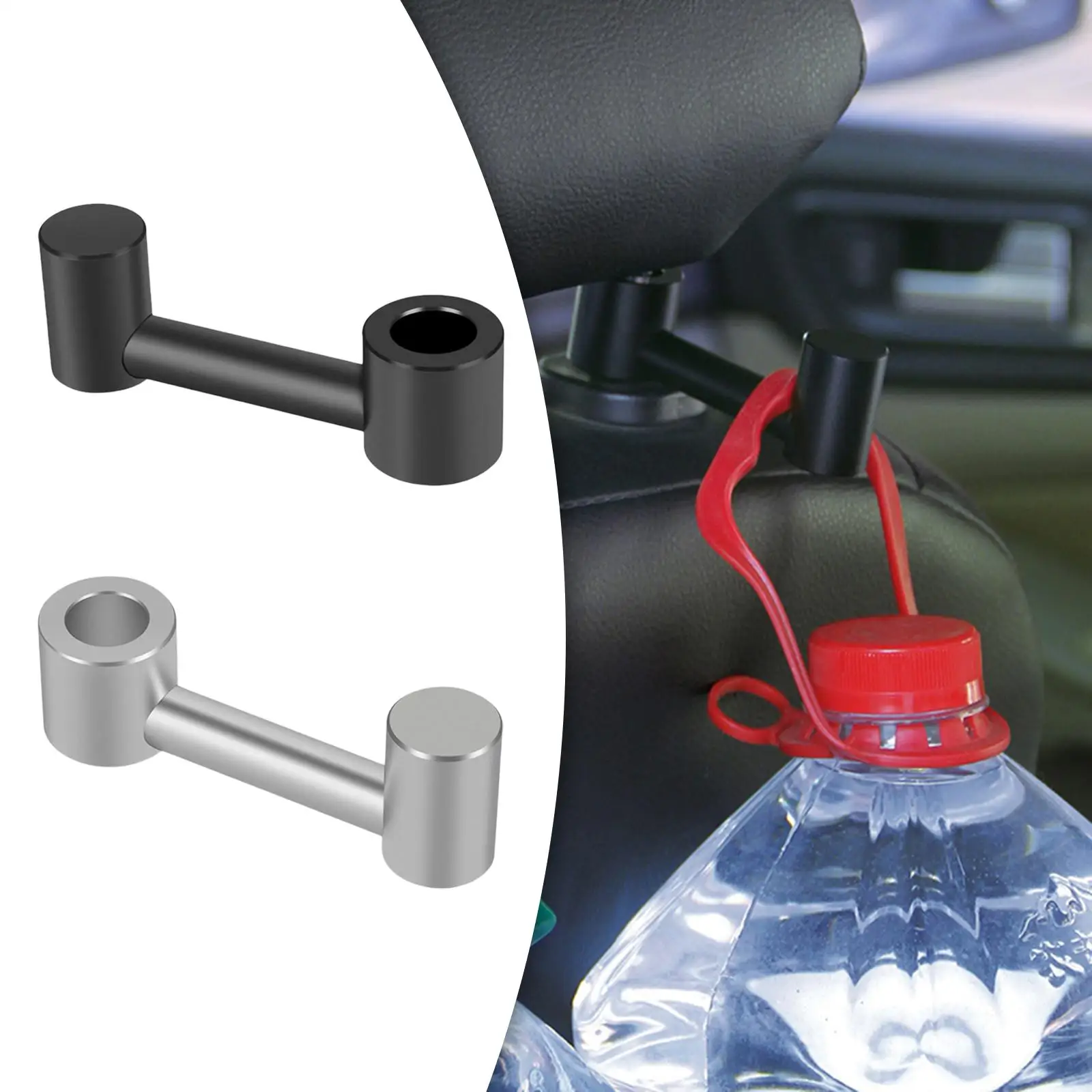  Headrest Hook Interior Accessory Stainless Metal Hanger Backseat Organiser Hidden for Vehicle Car Driving Storage Pouch