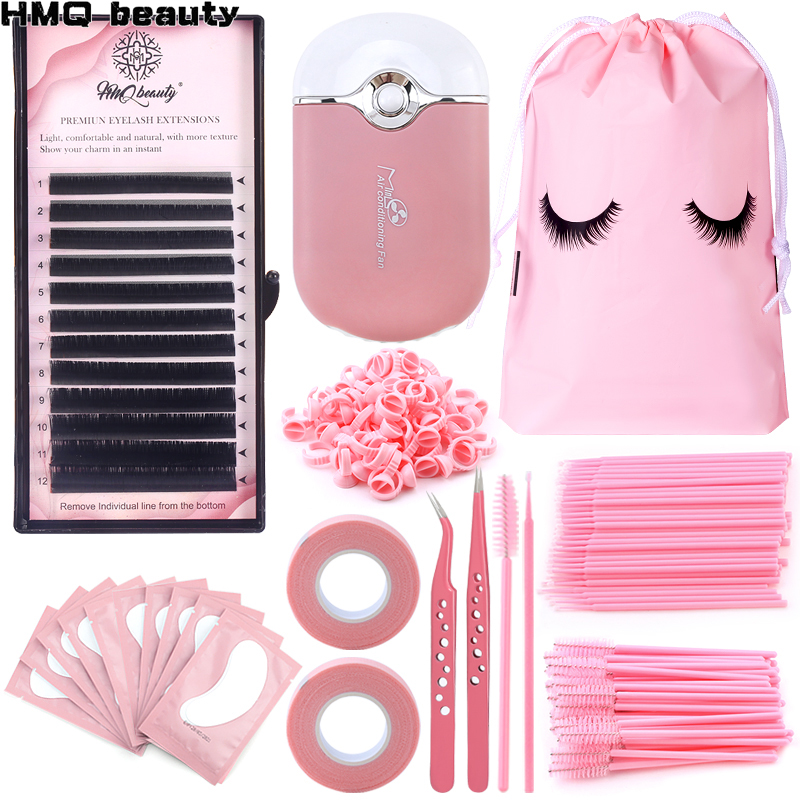 Best of Professional Lash Extension Supplies Kit USB Mini Fan Glue Ring Eyelash Brush Tweezers Micro Brush Applicators Tape Makeup Tools Reviews & Tips