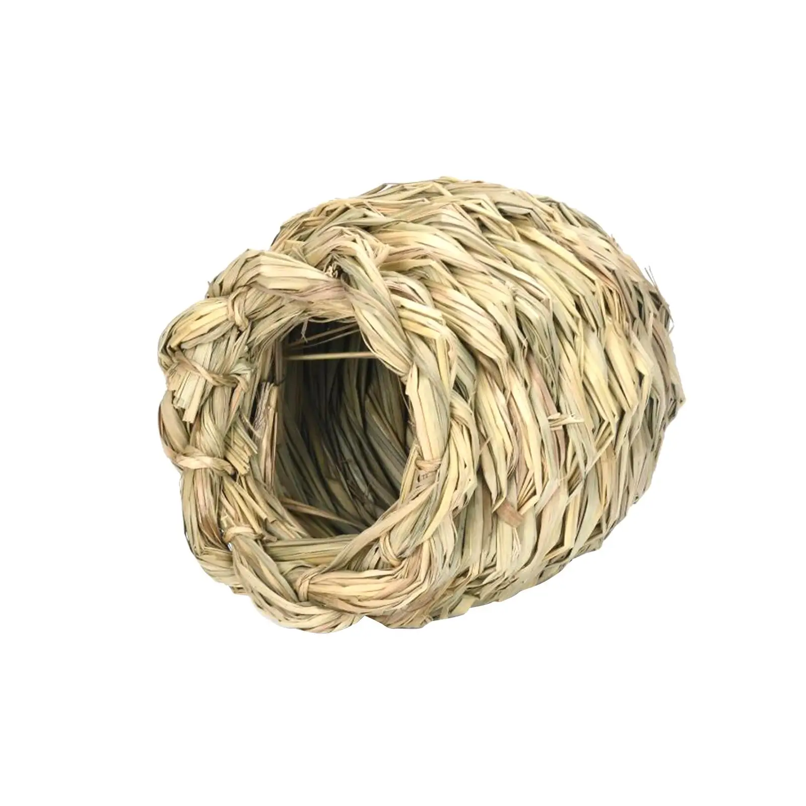 Rabbit Grass House Bed Hanging Straw Cage Nest Hideaway Hut Rest Room Tube Chew