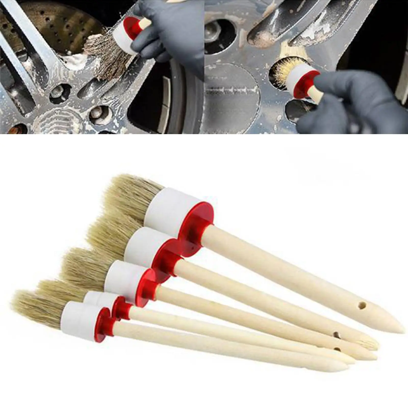 5Pcs Hangable Car Soft Bristle Detailing Brush Set for Exterior Interior