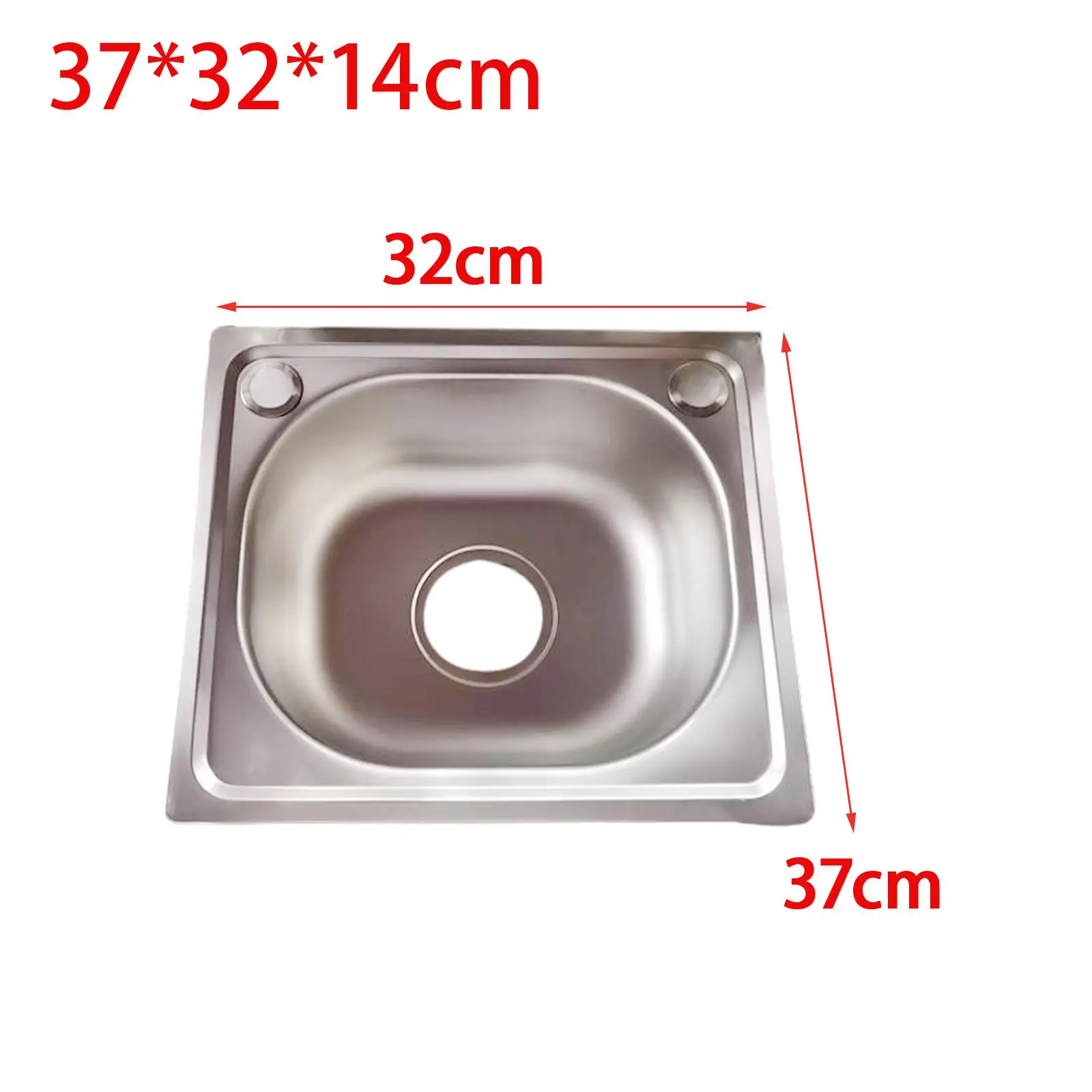 Topmount Stainless Steel Kitchen Sink Quickly Drainage Rectangle 37cmx32cm Heavy