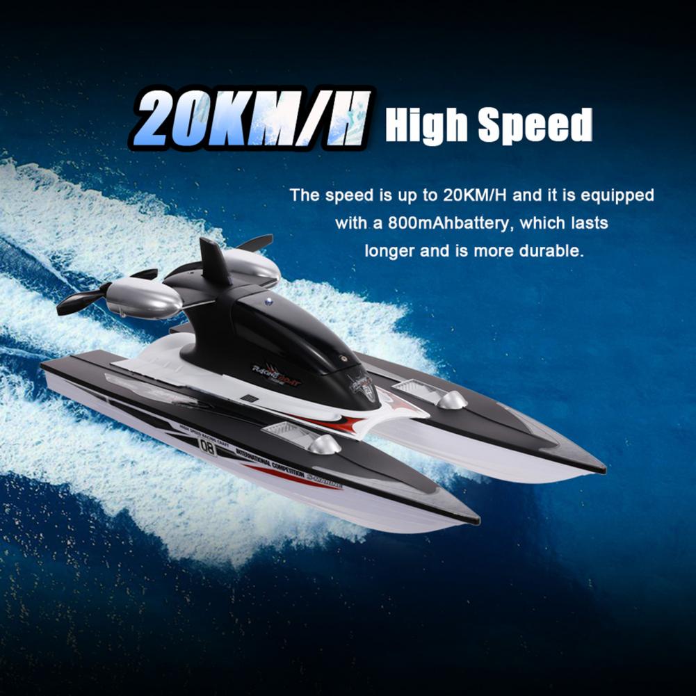 Vocdikficy – Bateau RC S1 – 2.4G – 30 Km/h – Double Hélice, étanche – Avec Batterie Rechargeable
