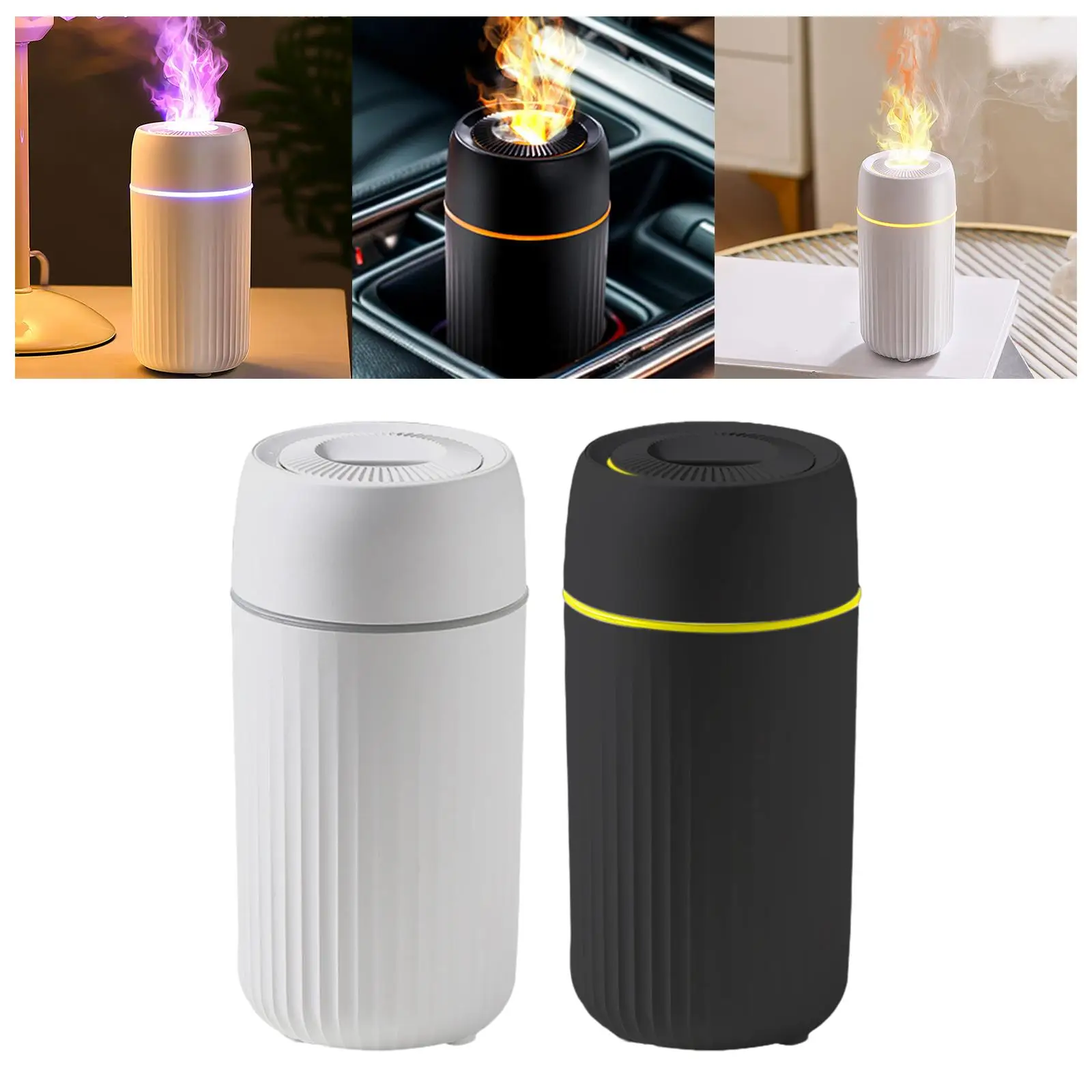 Essential Oil Diffuser Air Diffuser 7 Color Simulation Flame USB Aroma Diffuser Air Humidifier for Yoga Room SPA Car Living Room