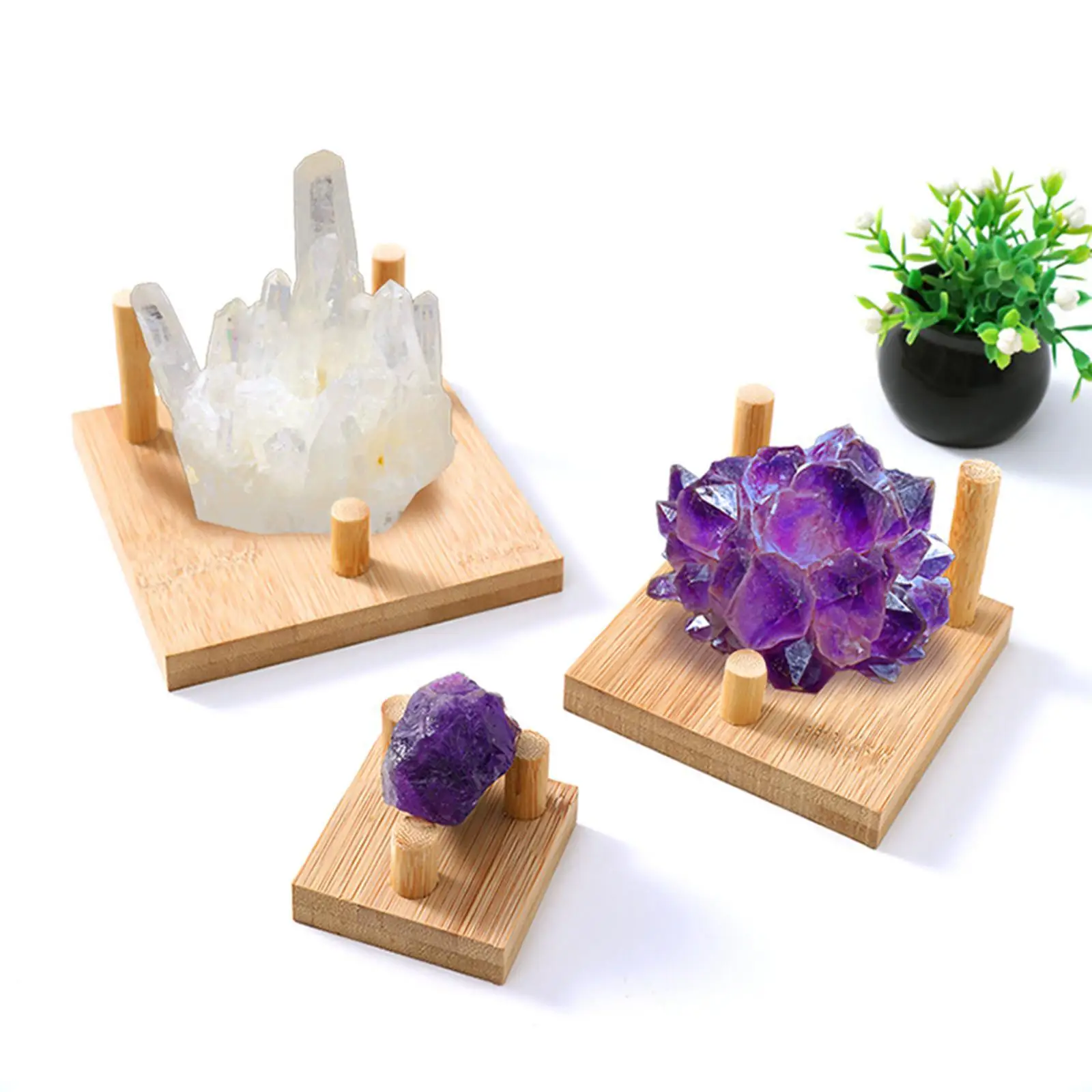 Rock Display Stand Professional Compact Square Mineral Display Easel for Small Collectible Fossils Coral Rocks Mineral Slab