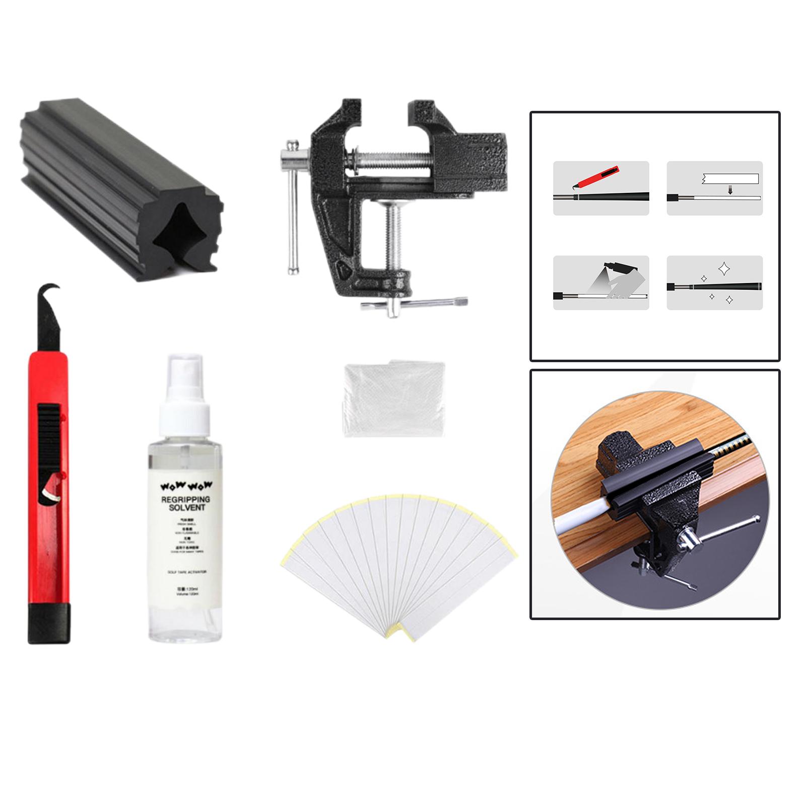 Description Picture 4 of itemProfessional Golf Club Grip Kit Tape Strips Vise Clamp Fixtures Regripping Club Cover Removal Repair Tool Set Replacement