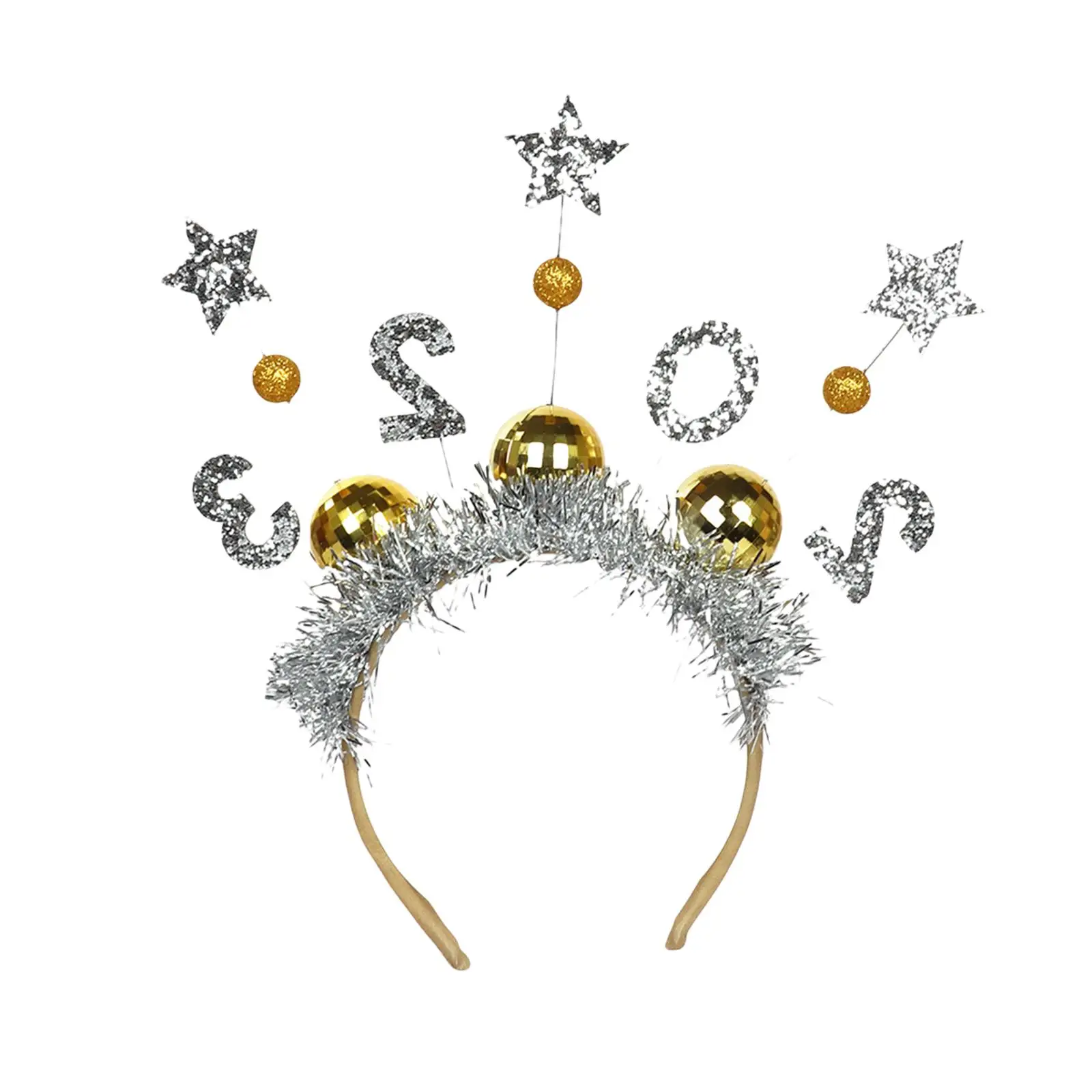 2023 New Year Headband Hair Hoop Tiara Glitter Number Shape Hairbands Hair Accessory for New Year Eve Party Favors Supplies Men