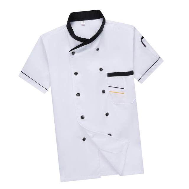 Unisex Chef Uniform Jacket Short Sleeve Shirt Breathable Comfortable Men Women Coat Chef Clothes Workwear for Cooking Cafe Hotel