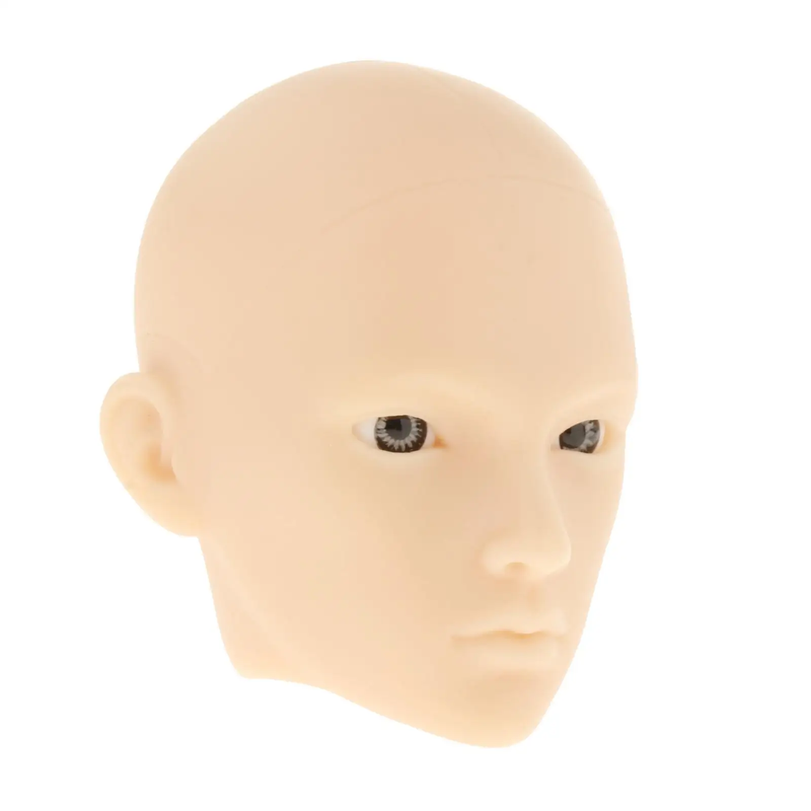 PVC 1/6  Doll Head Mold with Grey Eyes Replacements Repair Accessory