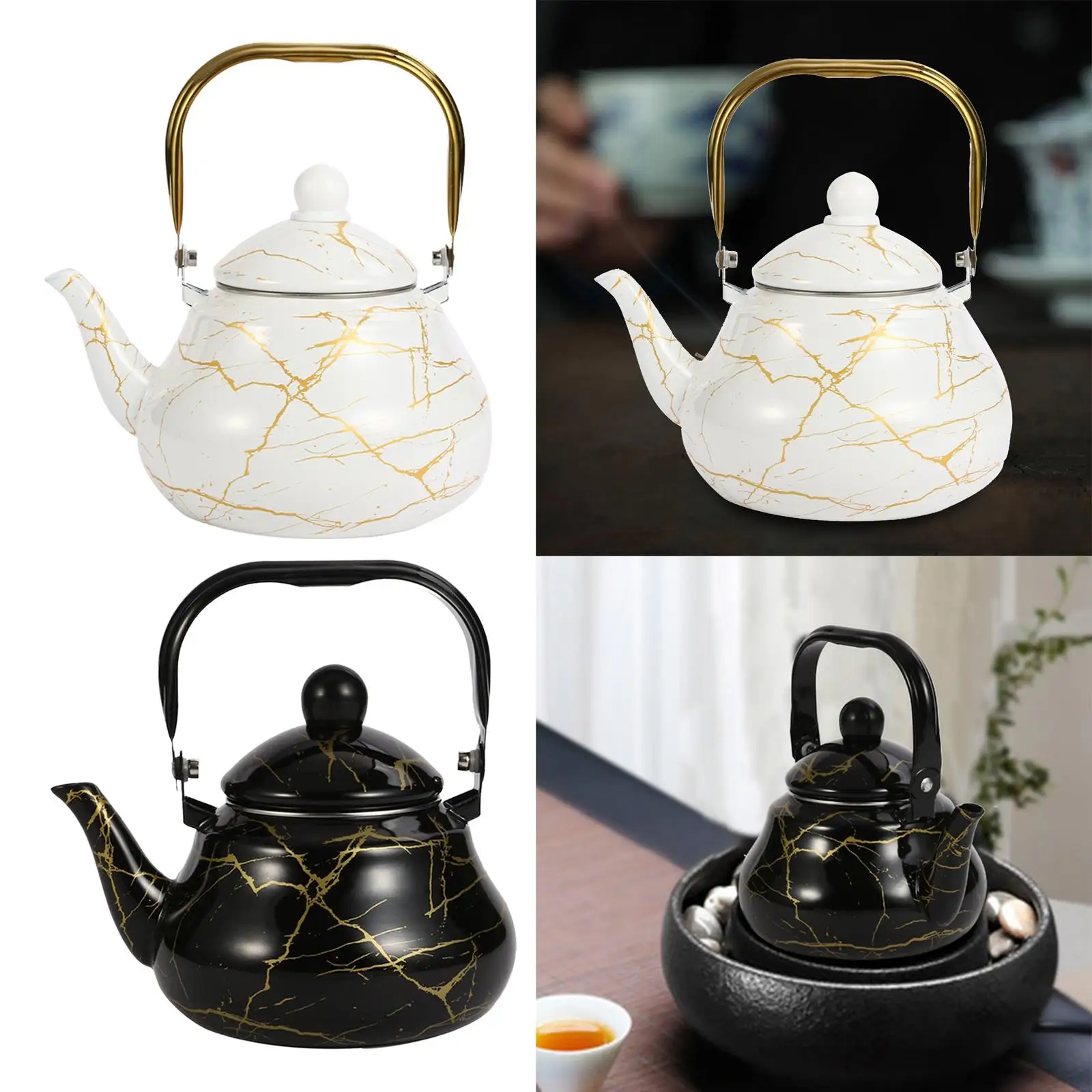 Large Capacity Teakettle Teapots Water Kettle Portable Pot Ergonomic Handle for Home Restaurant Kitchen Camping Picnic