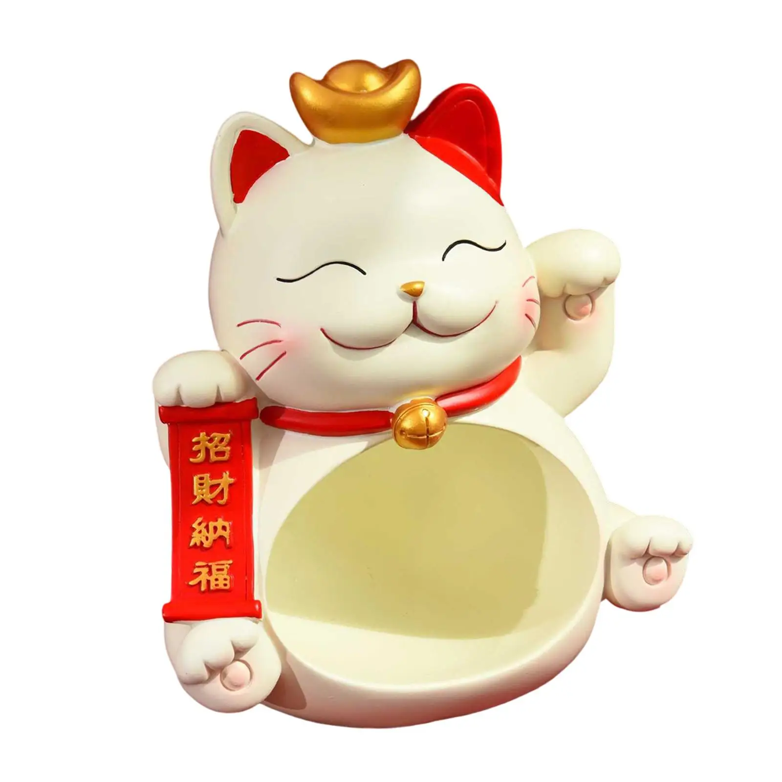 Multipurpose Cat Sculpture Storage Tray Desk Sundries Container Ornament Statue for Living Room Home Office Cabinet Decor