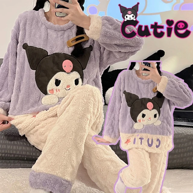 WANHONGYUE Kawaii Kuromi Pajamas for Women Girls Long Sleeve Shirt with Pj  Pants Sleepwear Home Wear 2 Piece Pajama Sets Black M : :  Clothing, Shoes & Accessories