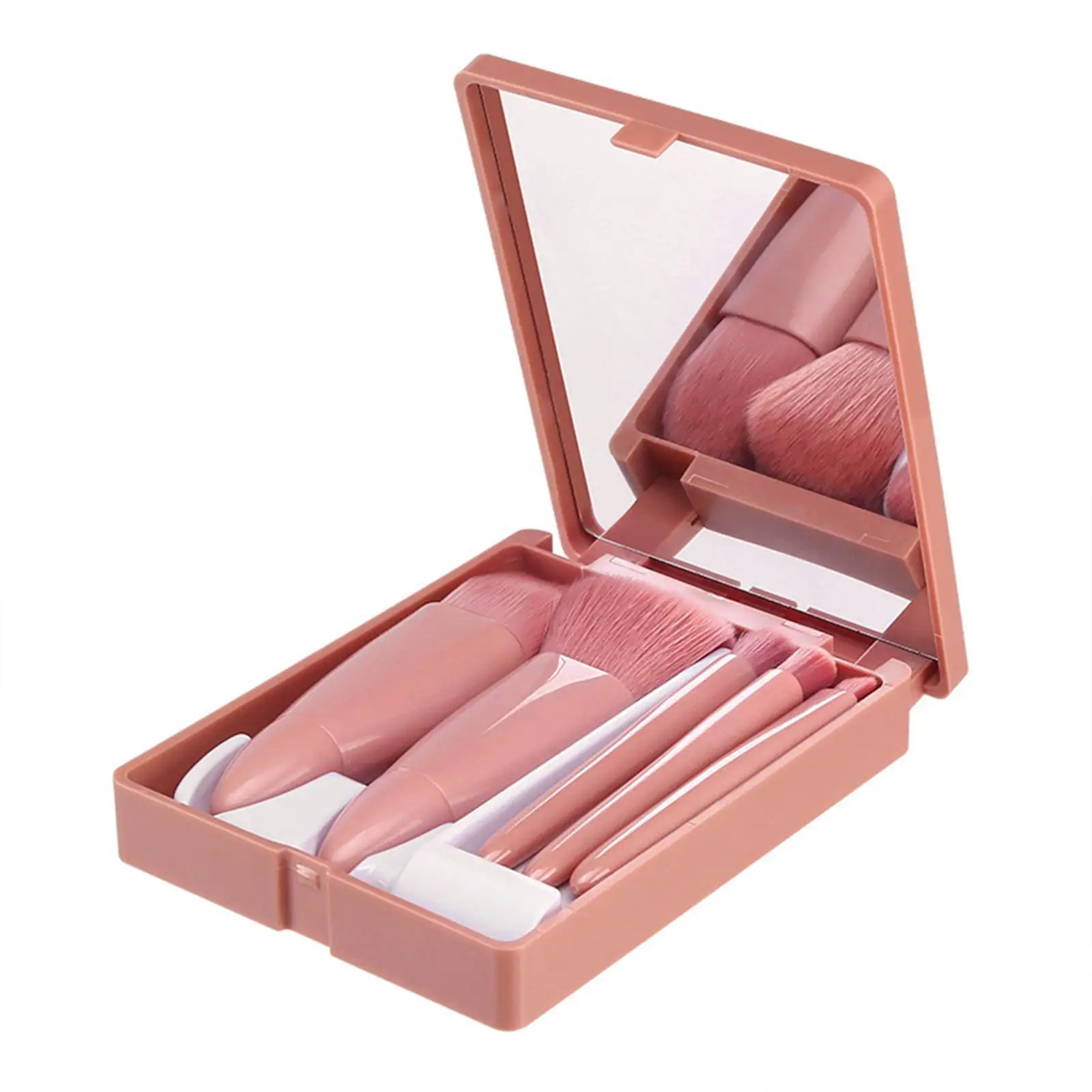 Makeup Brushes Set with Mirror Foundation Professional Pink with Case Fashion Shadows 