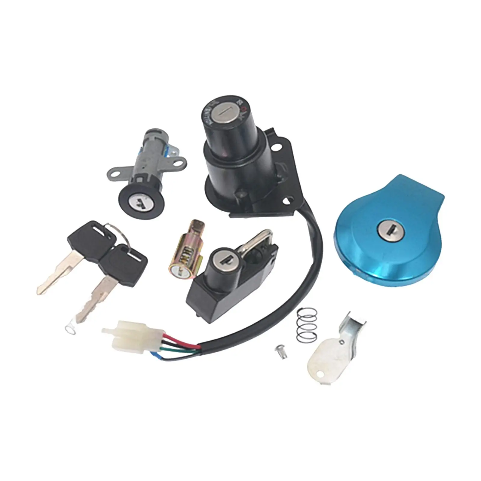 Ignition Switch Fuel Gas Cap Seat Lock Key Set for Virago XV125