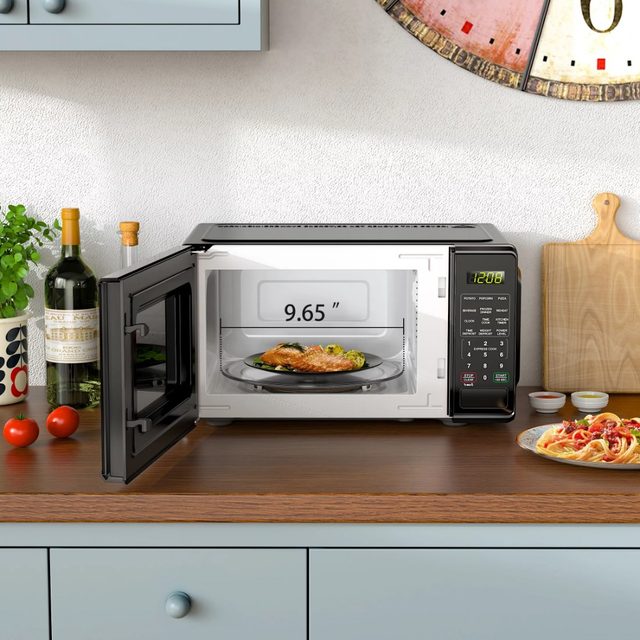 Mainstays Countertop Microwave Oven 700 Watts with LED Display Timer Clock  Kitchen Dorm Room Office