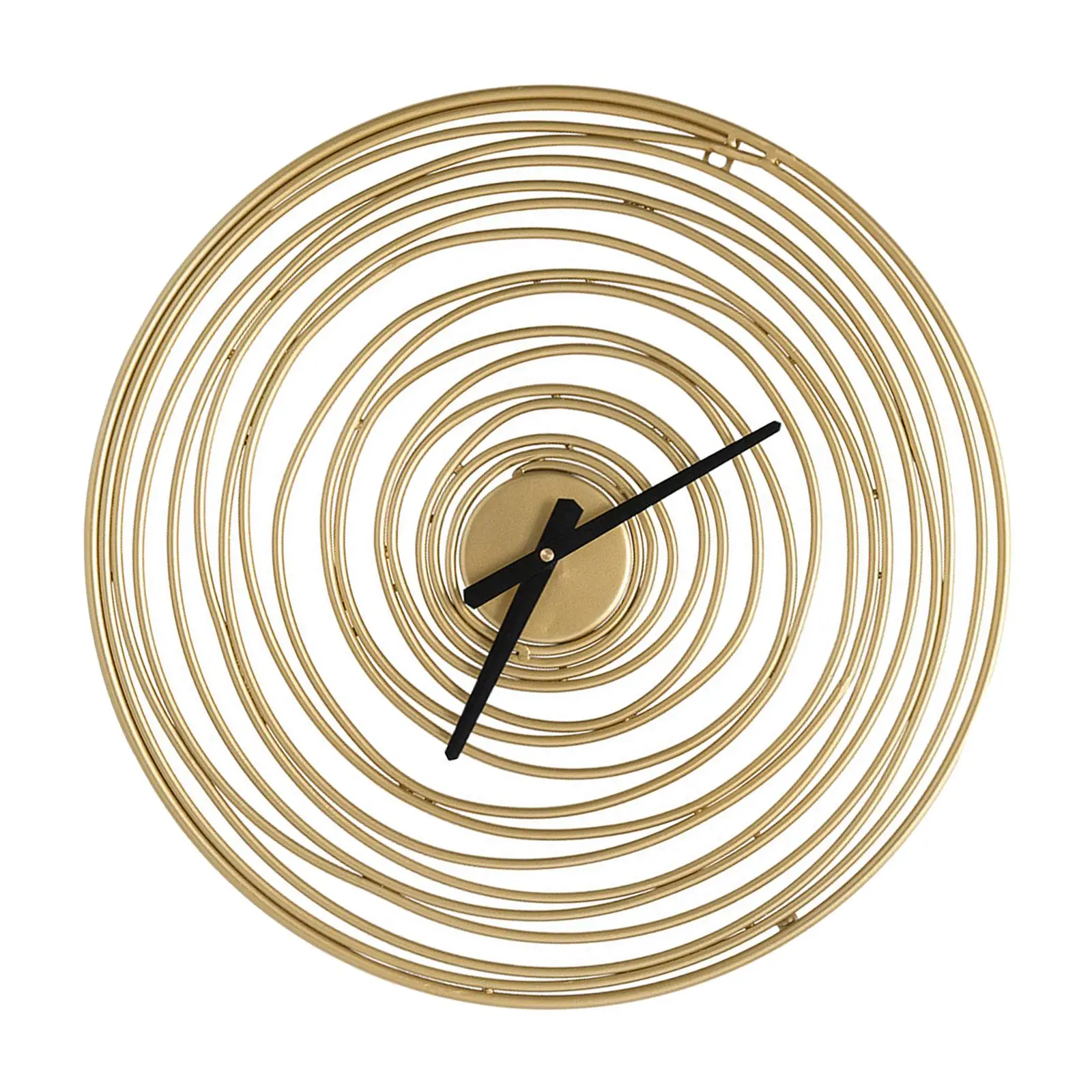 Metal Wall Clock Decorative Non Ticking Office Wood Grain Fashion