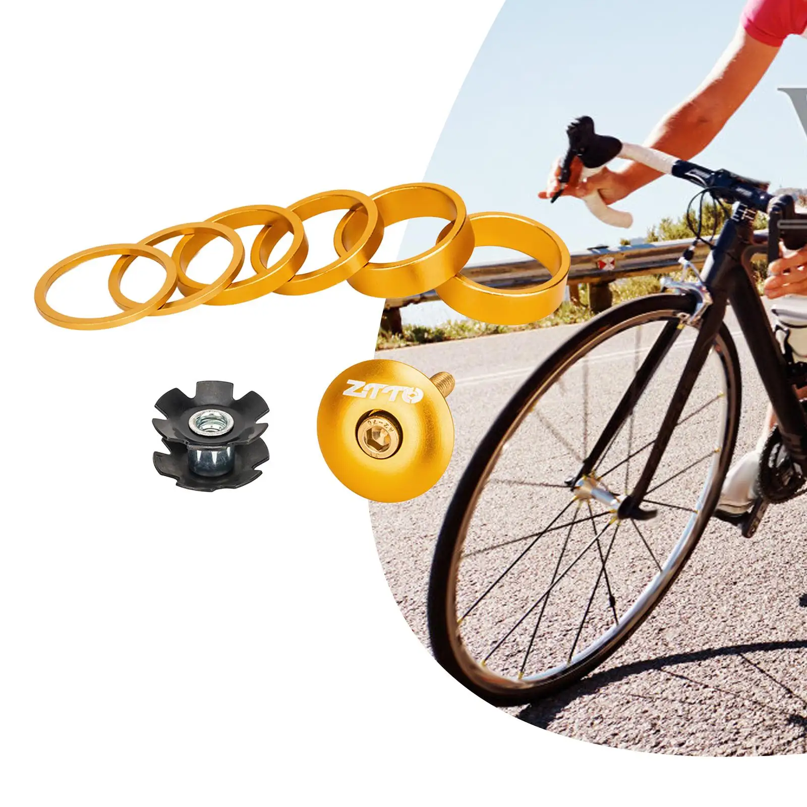 Bike Headset Spacer Aluminum Alloy Durable Sturdy Bike Tools Sealing Washers