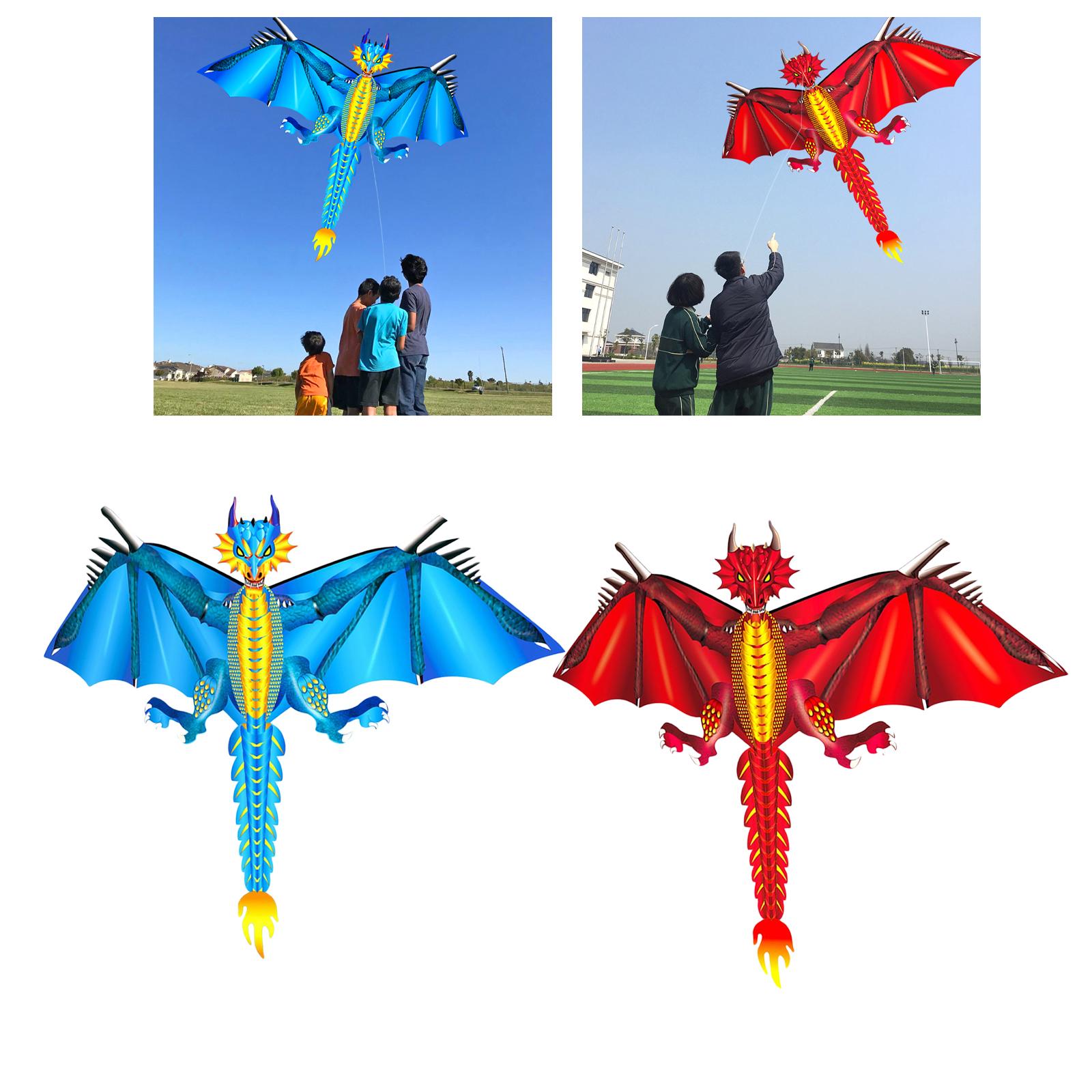 Ice Fiery Dragon Spring Kite Set Colorful Easy to Fly Huge Precious Memory Cloth Flyer Toys for Park Beach Outdoor Summer Family