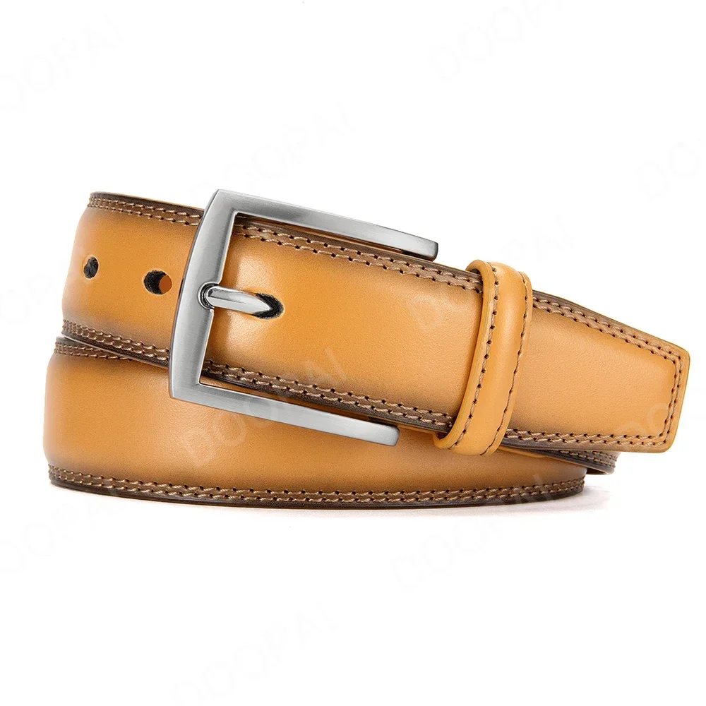2023 neue Männer Gürtel Hohe Qualität Echtes Leder LANGE Große Pin Schnalle Metall Automatische Schnalle Männlich Gürtel Strap Männlich – Detail 13