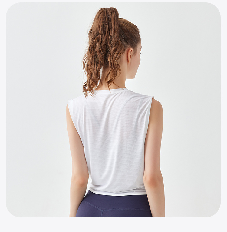 Leichtes Sport-Tanktop für Damen – atmungsaktives, ärmelloses Yoga-Workout-T-Shirt für Fitness – Detail 21