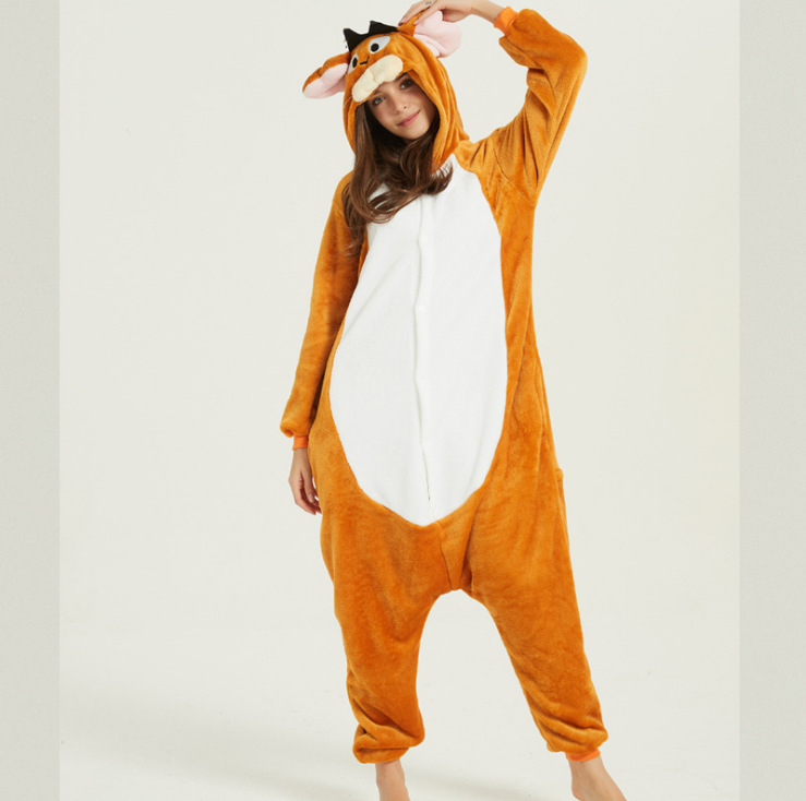 Flanell Neue Grau Maus Tom Katze Kigurumi Erwachsene Onesie Cartoon Pyjama Tier Halloween Party Kostüm Overalls Mit Kapuze Pyjamas Anzug – Detail 2
