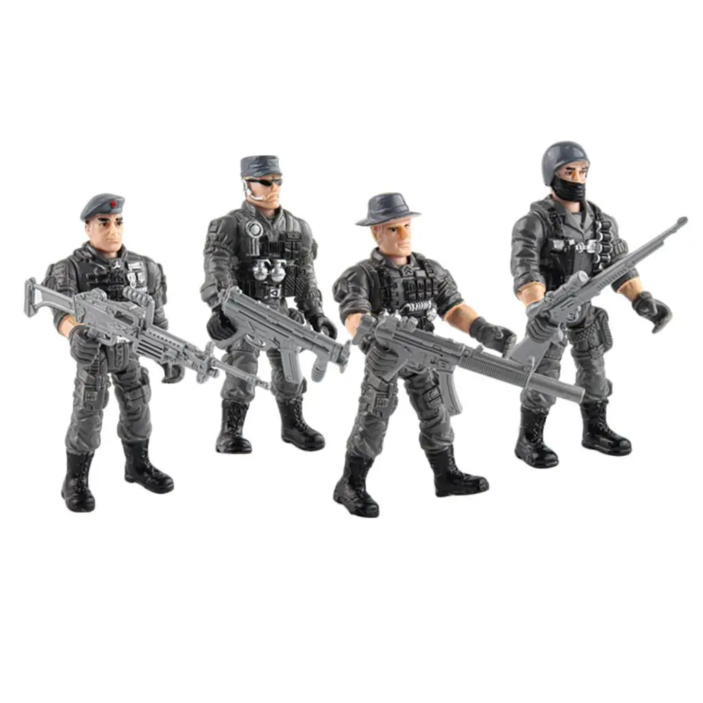 4x Soldier  Model  Table Toy Gift for Kids Adults