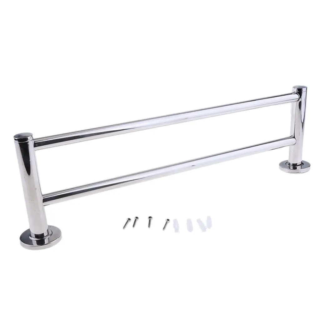 Wall Mounted 18 Inch Double Towel Bar Modern Style Dual Towel Hanger Rack