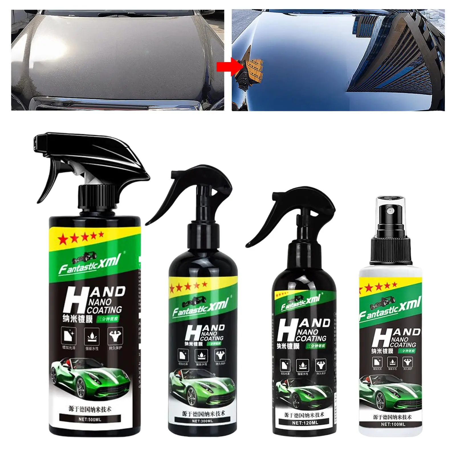 Nano Ceramic Spray Coating Plated Crystal Liquid Hydrophobic Car Top Coating Paint Protect Polish Liquid Spray Self Cleaning