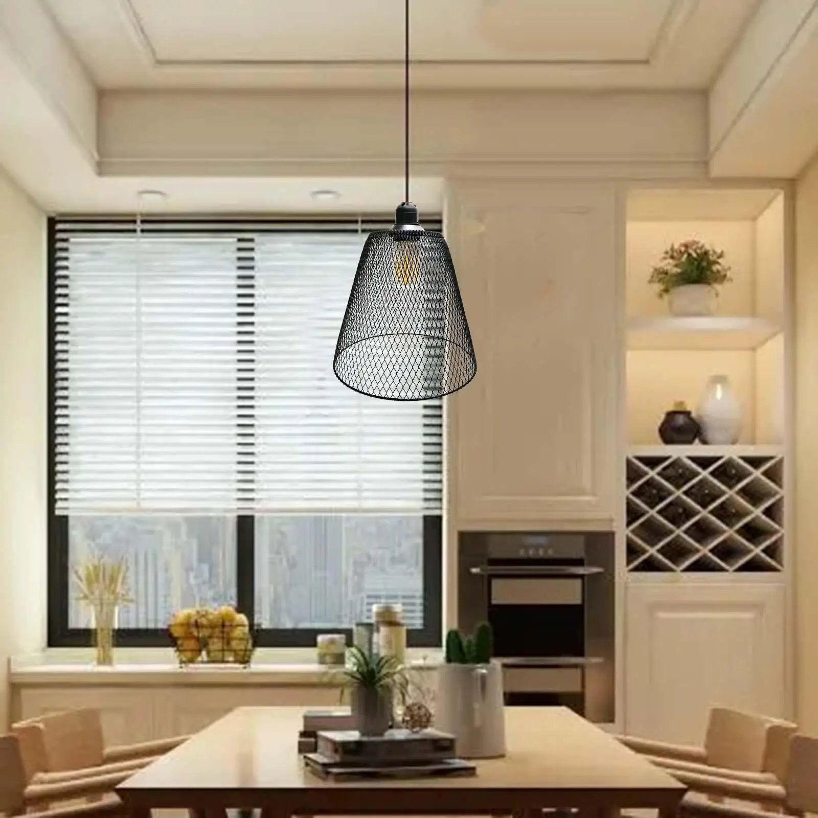 Pendant Lampshade Metal Cage Lamp Shade for Dining Room Bedroom Kitchen