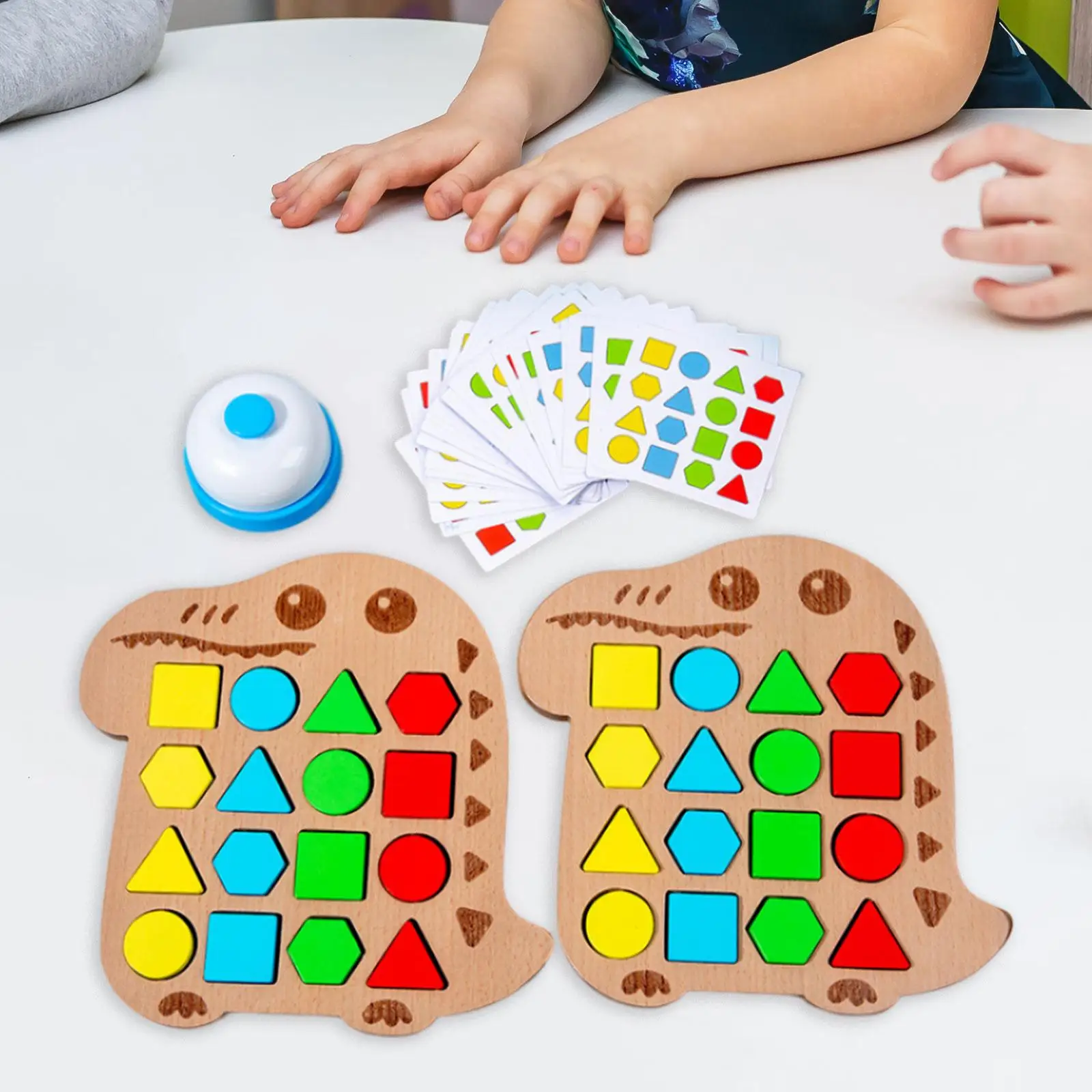 Shape Matching Puzzle Game Educational Toy with 15 Cards Learning Toy Shape Quick Matching Board for Boys Girls Kids