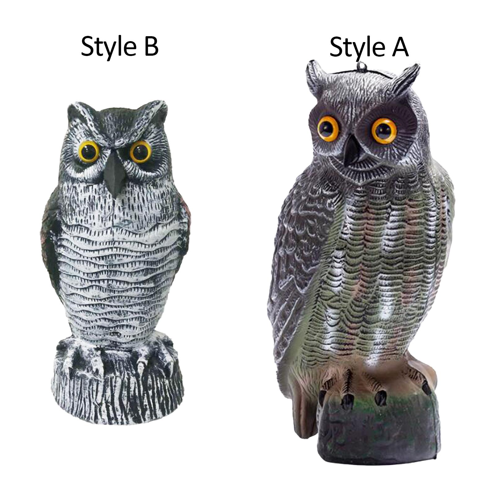 Bird Scarecrow Fake Owl Decoy Sculpture Realistic Owl Garden Statue Decoration for Patios Trees Garden Bird Ornaments