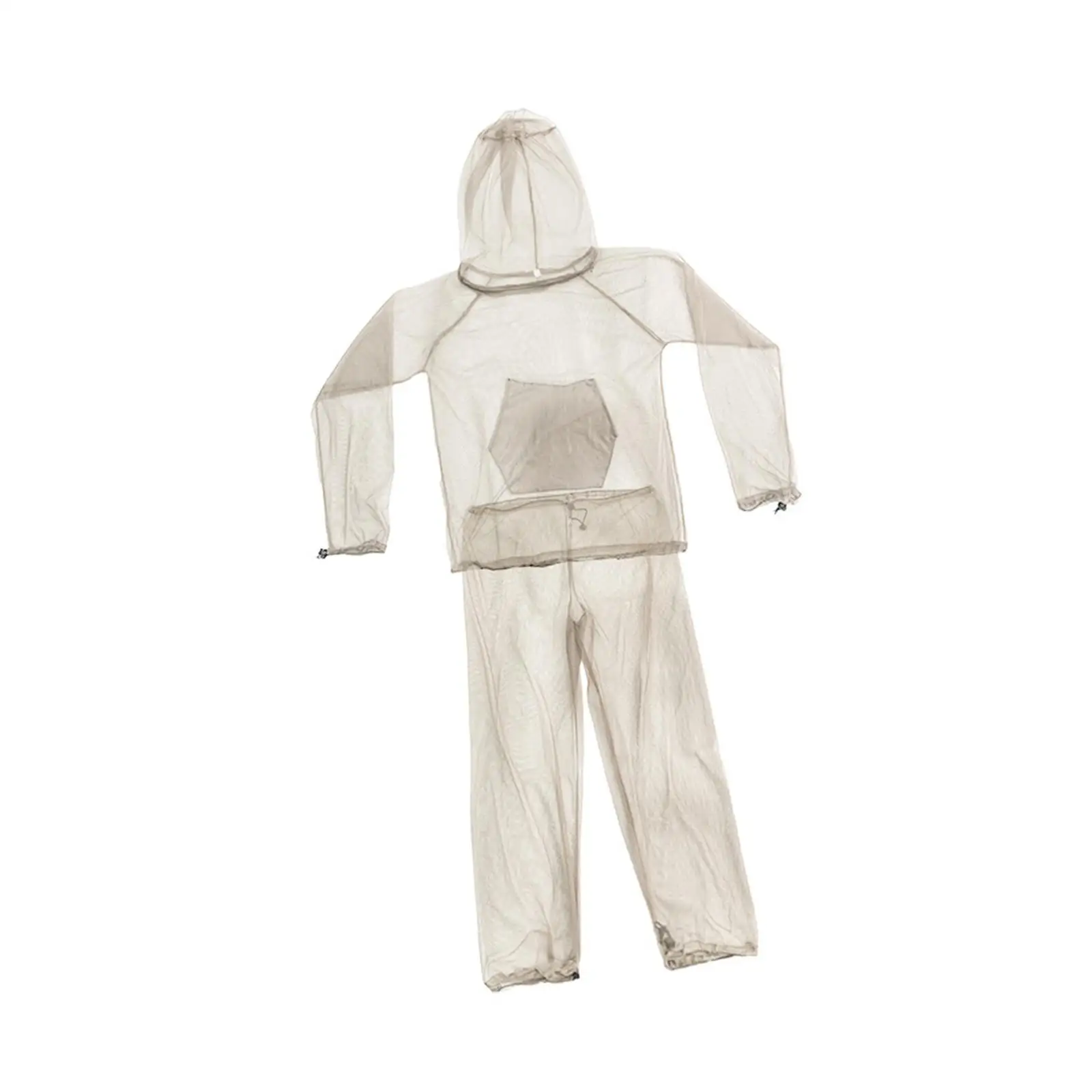 Mosquito Net Suit Jacket Hood Pants Ghillie suits with Zipper Beekeeping Suit for Hunting Gardening Fishing Men Women Adults