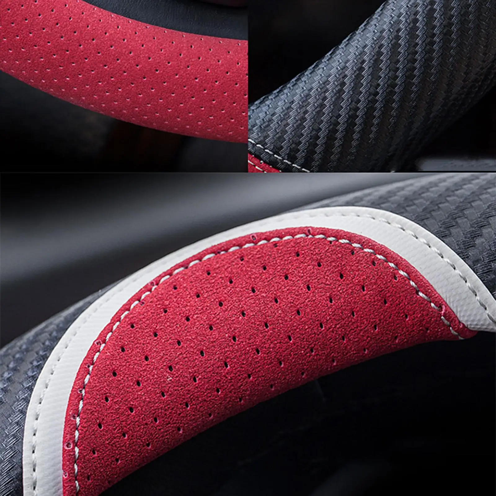 Steering  Anti-Slip 14.96inch Cute  Interior Car Leather Cover  