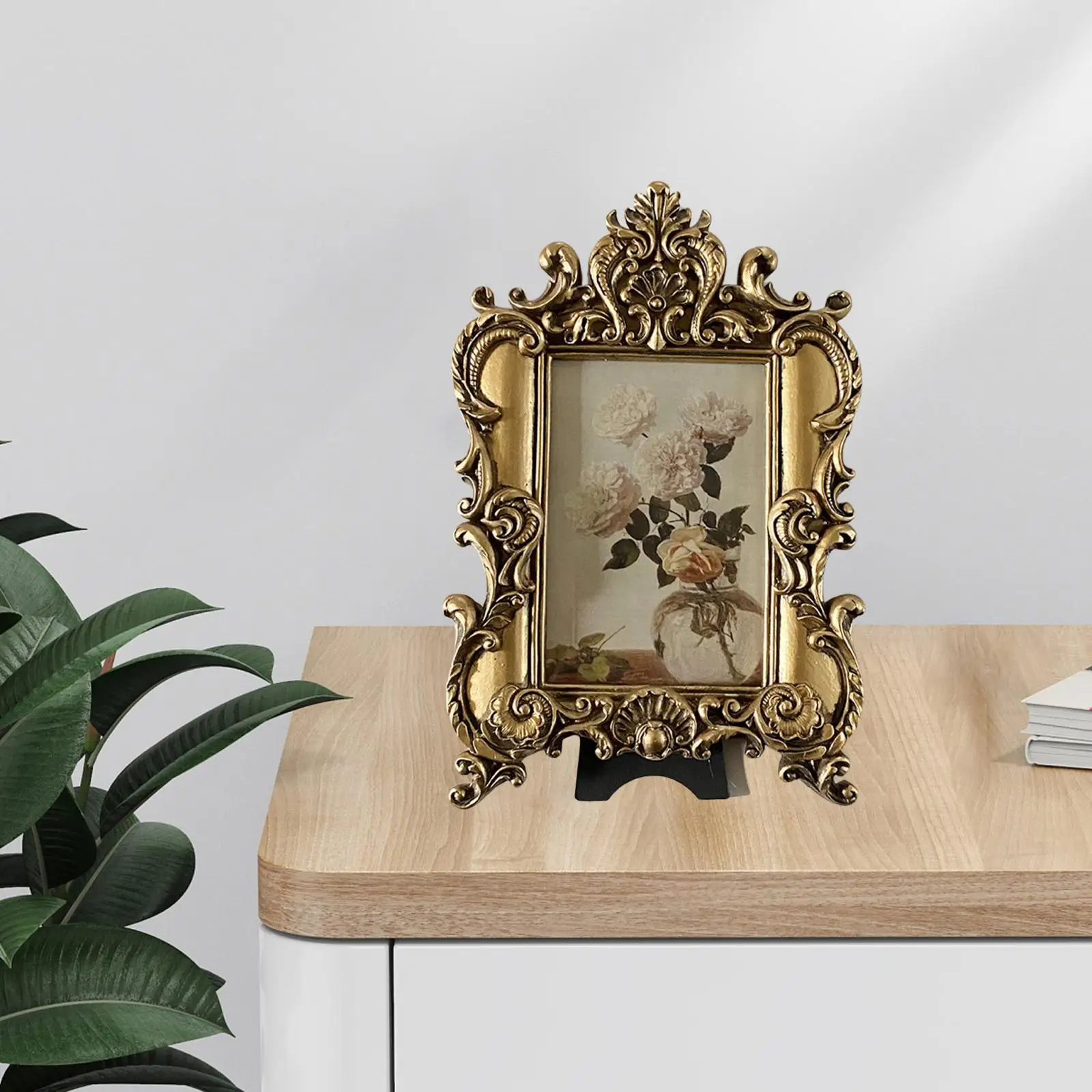 Photo Frame Resin Painting Frame Tabletop Wall Mounted Picture Frame for Holiday Home Bedroom
