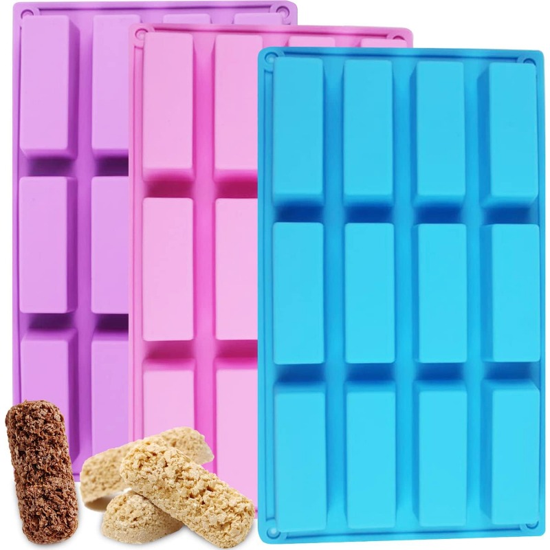 Description Picture 4 of item12 Cavity Silicone Protein Bar Shapes Mold Rectangle Baking Tool Mould Handmade Bath Soap Mold French Cake Mold Dessert Tool