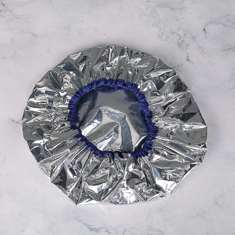 Description Picture 4 of itemLadies shower cap thermal insulation aluminum foil hat stretch shower cap hair salon hair dyeing cap hair dyeing tools
