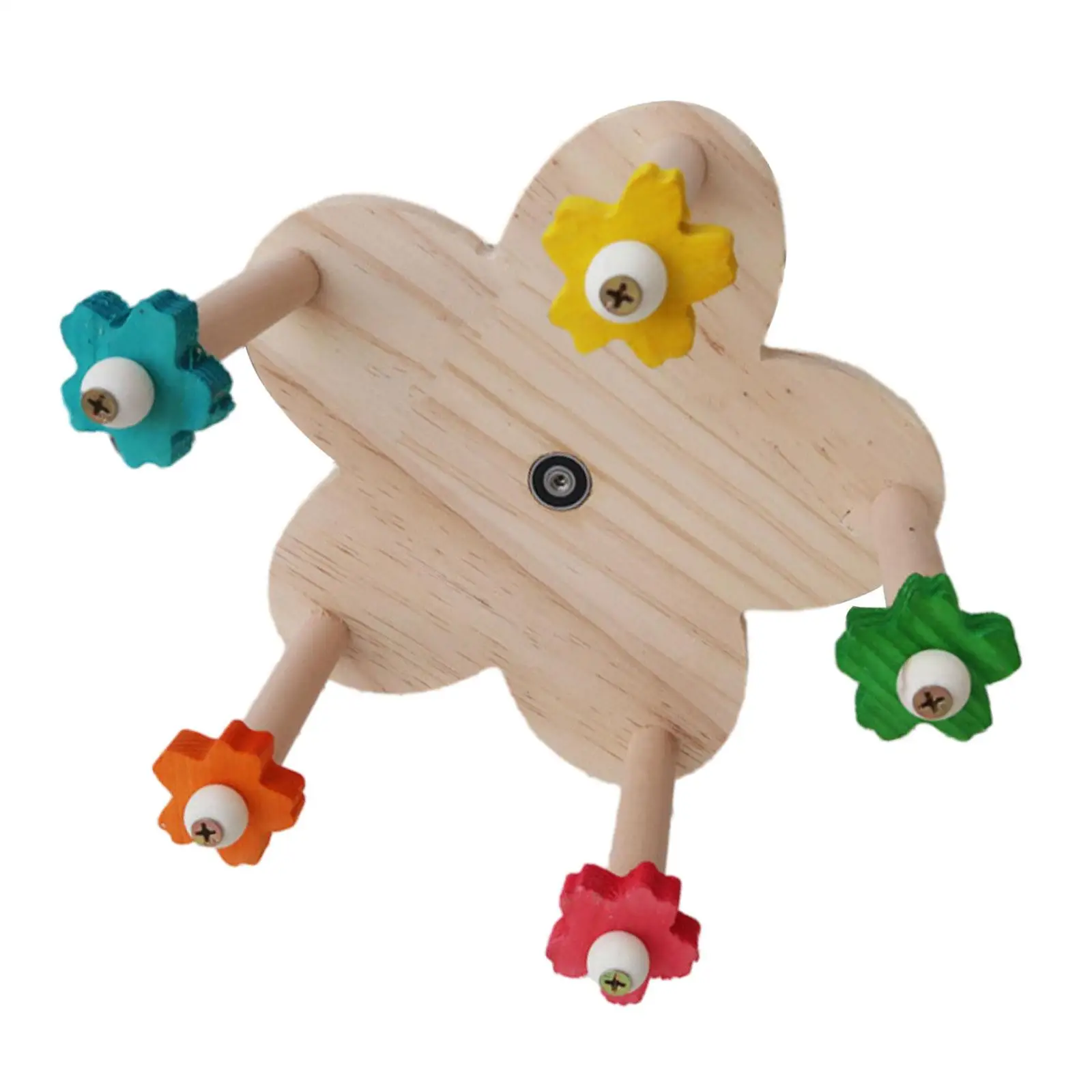Parrot Perch Wheel Toy Platform Durable Wooden Rotating Perches Toys for Macaws Conures Cockatiels Budgies Parakeet Parrot