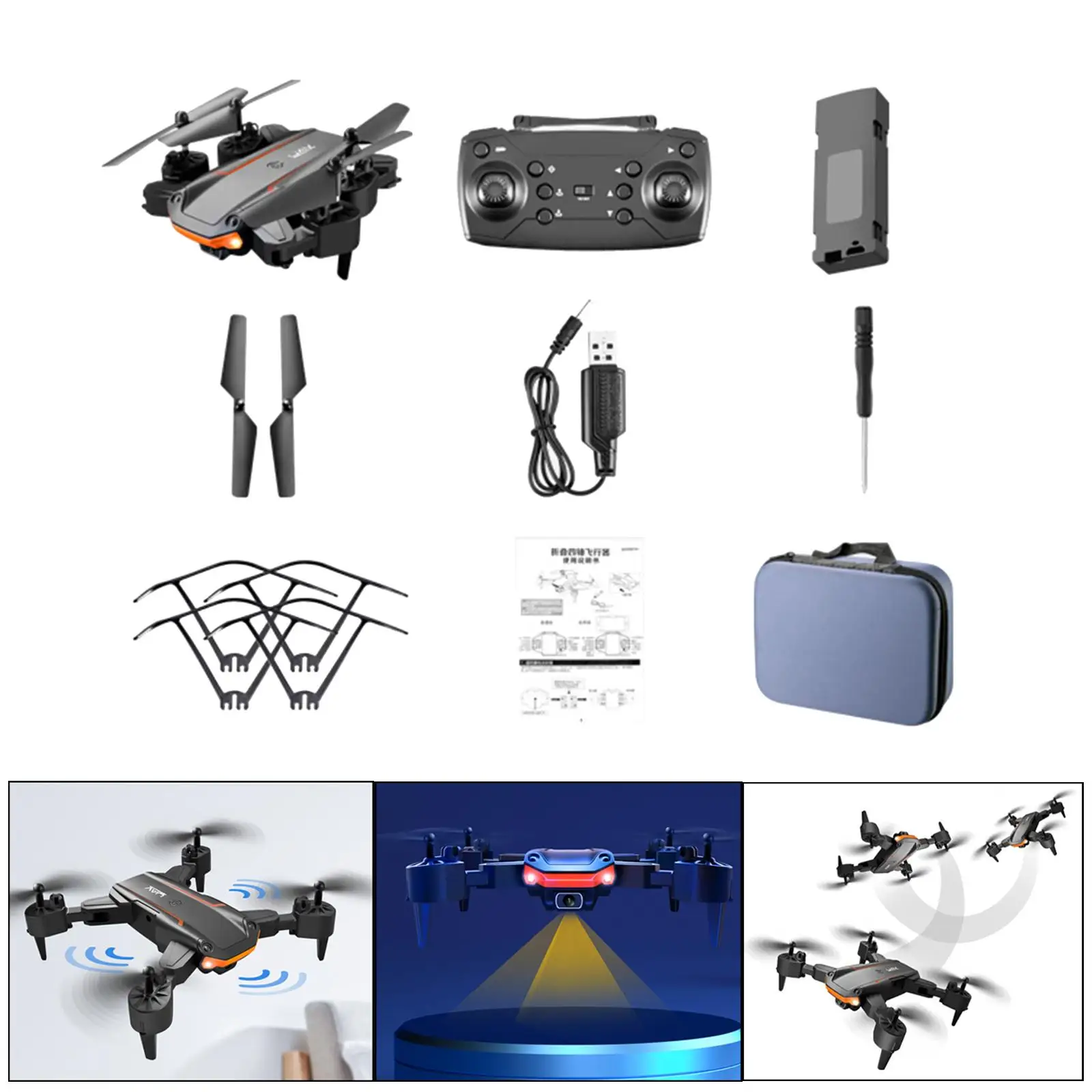Foldable RC Drone 4K One Key Return Gesture Control Long Battery Life Anti Fall Anti Crash