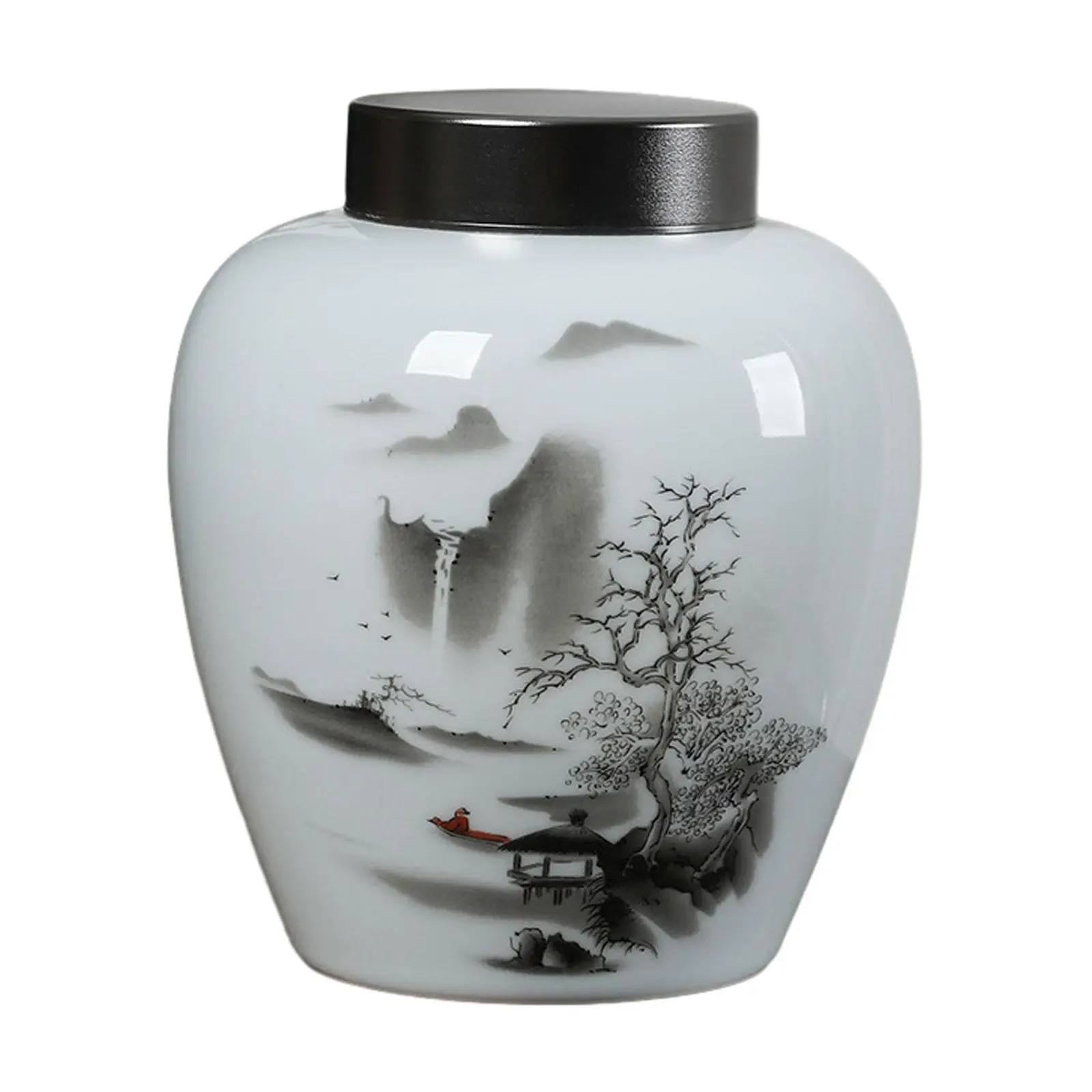 Porcelain Tea Canister Delicate Temple Jar Tea Vase Ceramic Ginger Jar for Home Party Living Room Table Centerpiece Decoration